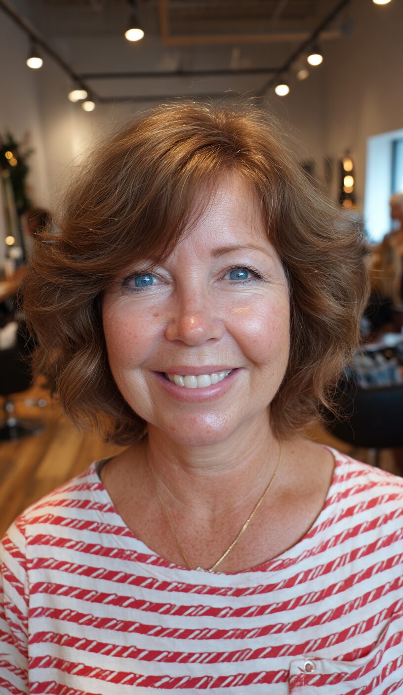 Soft Curly Shag Bob for Timeless Charm
