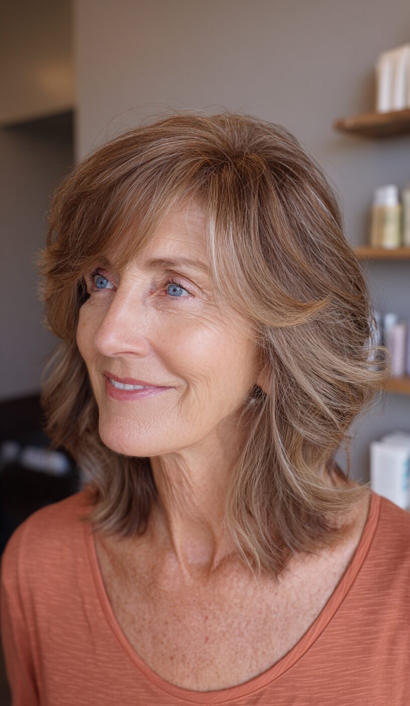 Stylish Layered Shag Bob for Mature Women