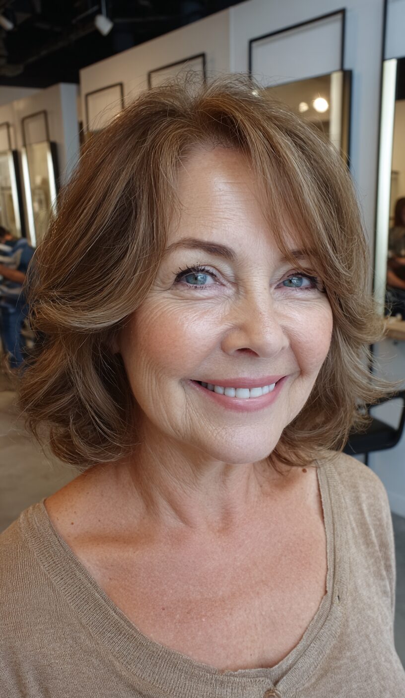 Chic Layered Shag Bob with Subtle Highlights