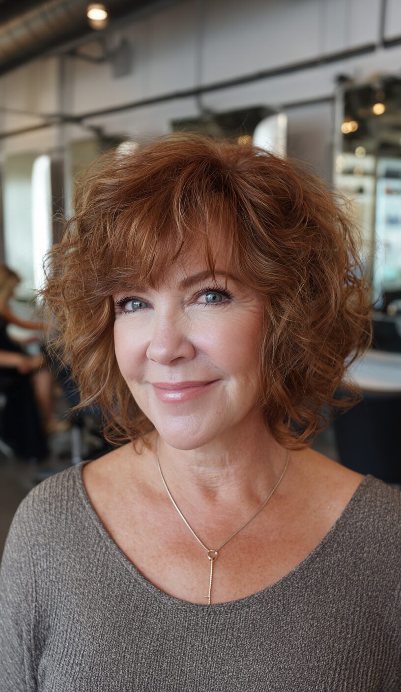 Textured Shag Bob with Soft Curls for Effortless Movement