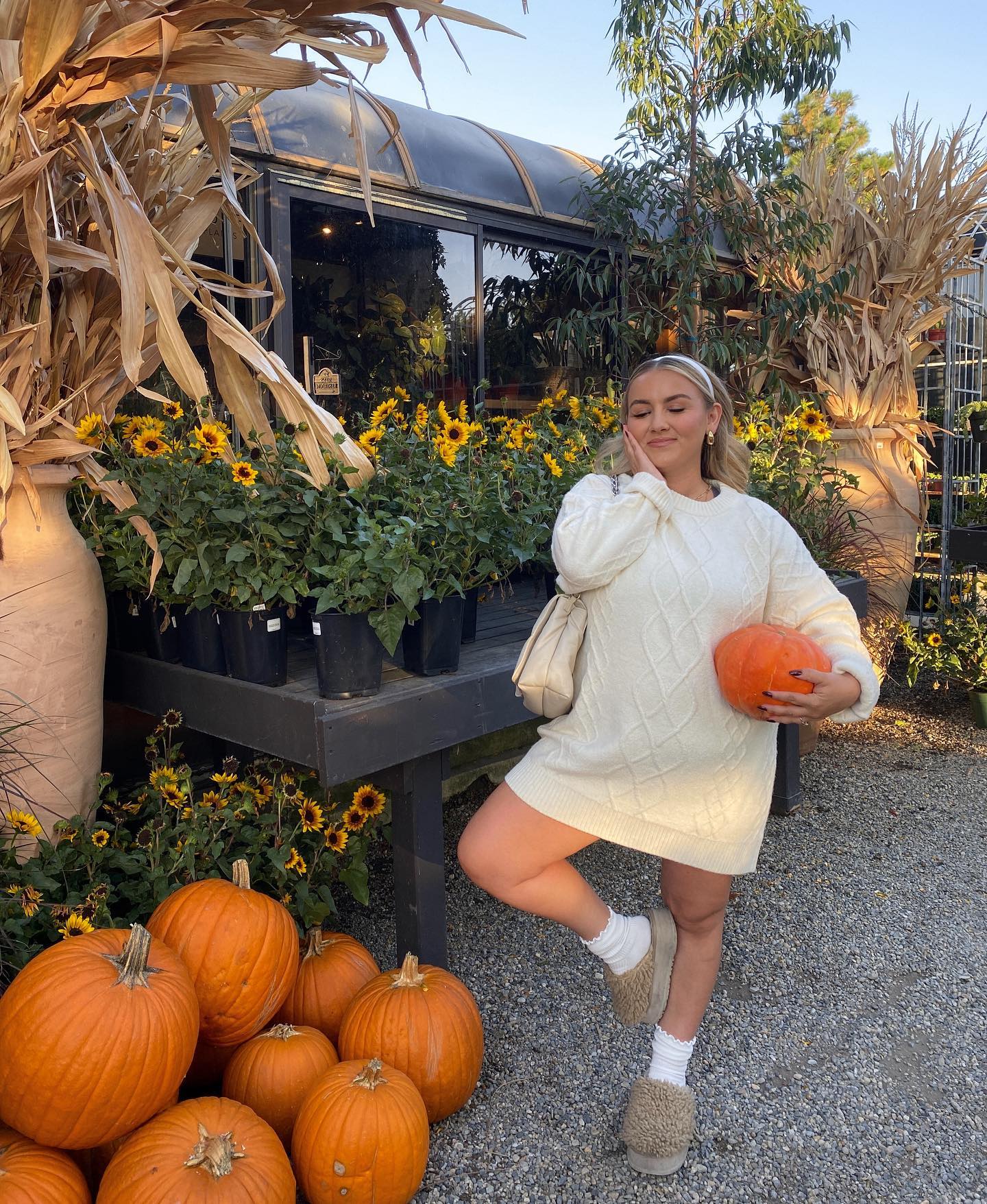 Cozy Cream Cable Knit Sweater Dress With Slippers