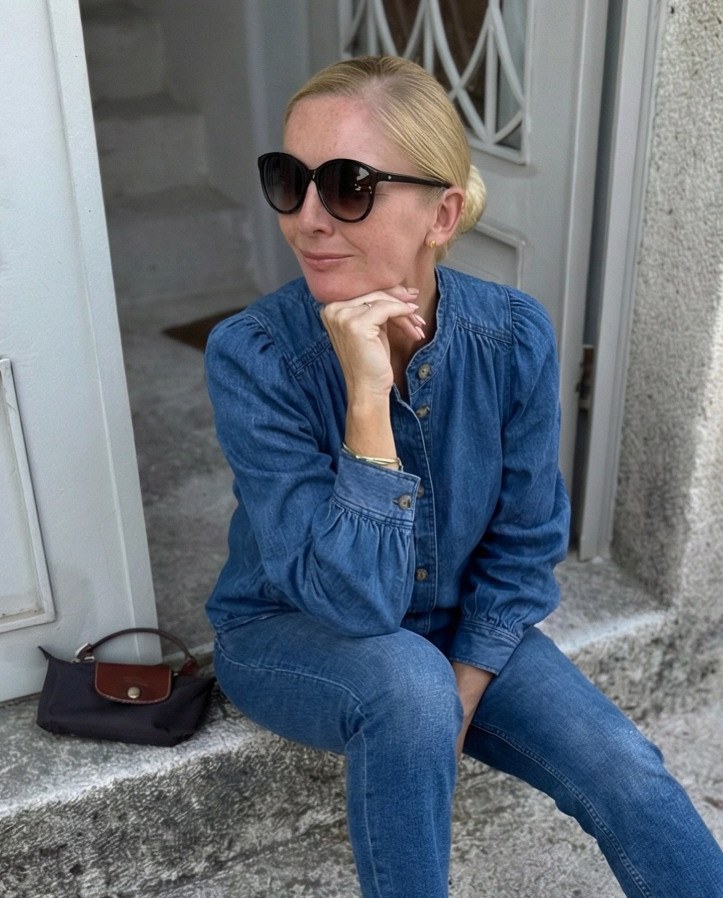 Effortless Denim On Denim Casual Chic
