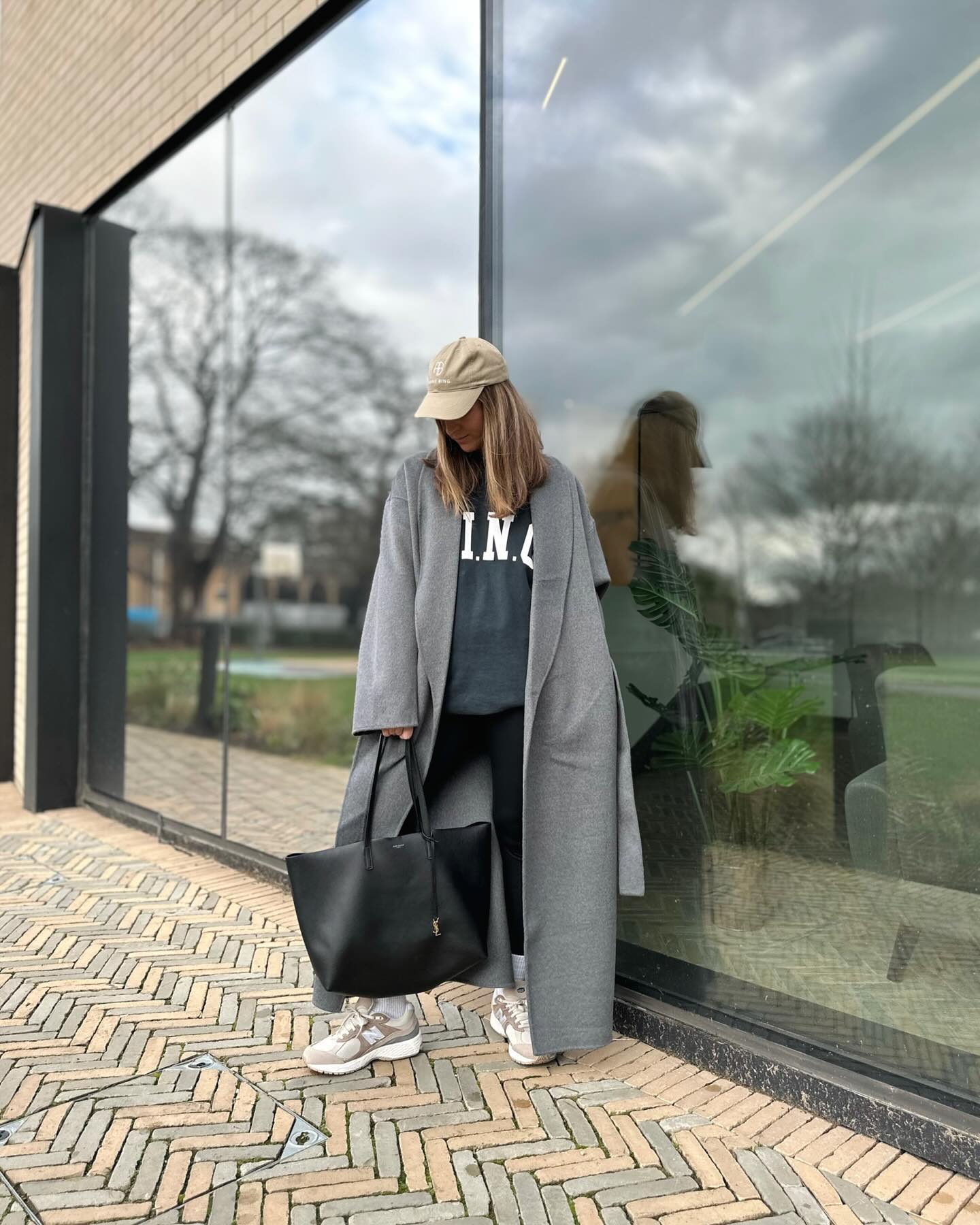 Elevated Athleisure Long Coat And Leggings Look