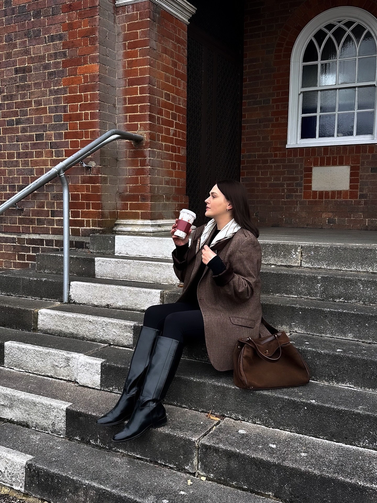 Tweed Blazer And Riding Boots Casual Chic