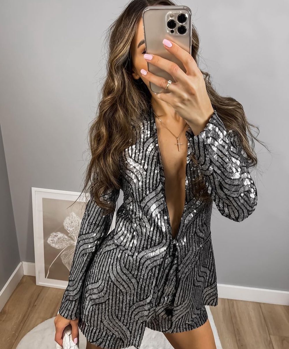Sparkly Sequin Blazer Dress for a Glam Night