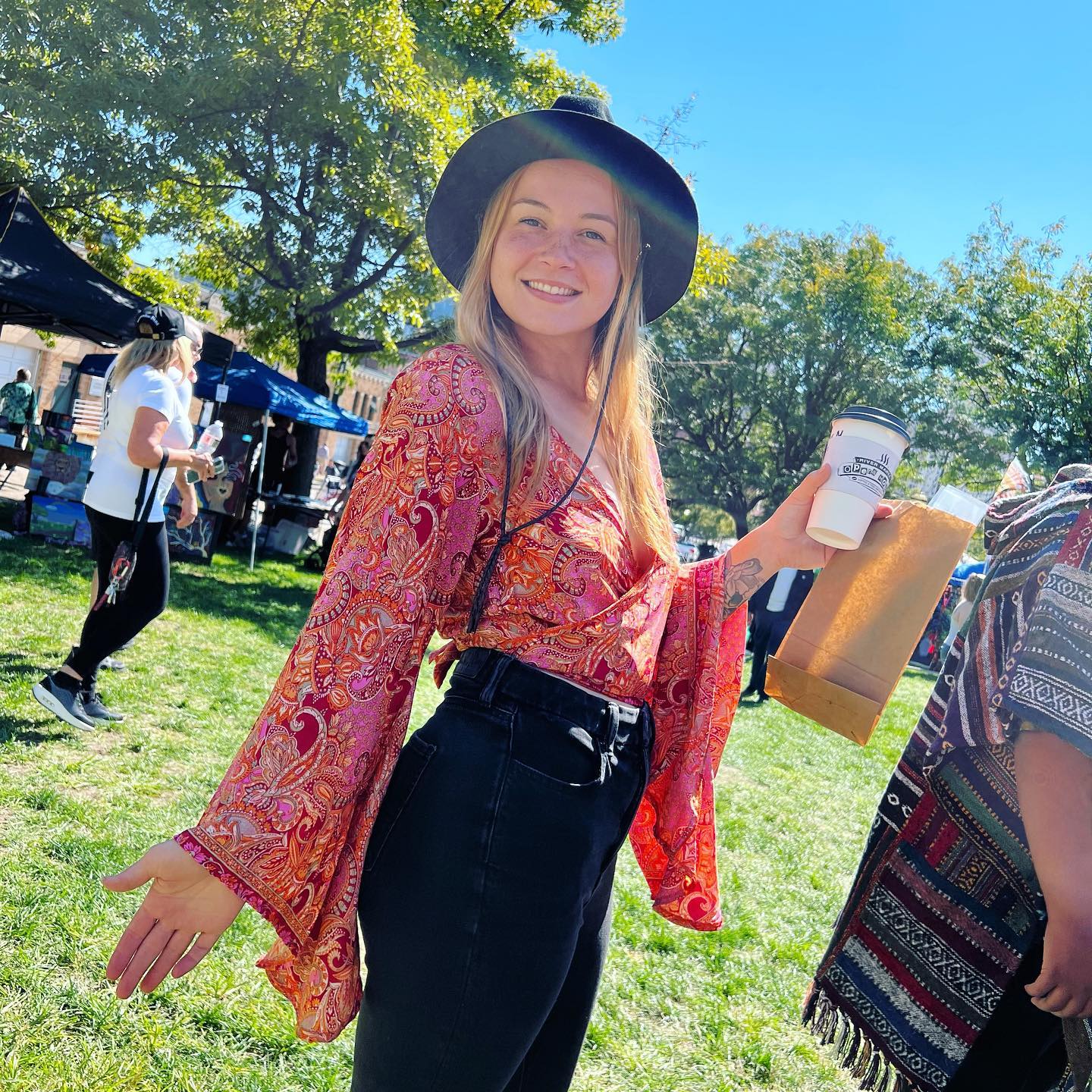 Boho Paisley Blouse And Black Denim Festival Look