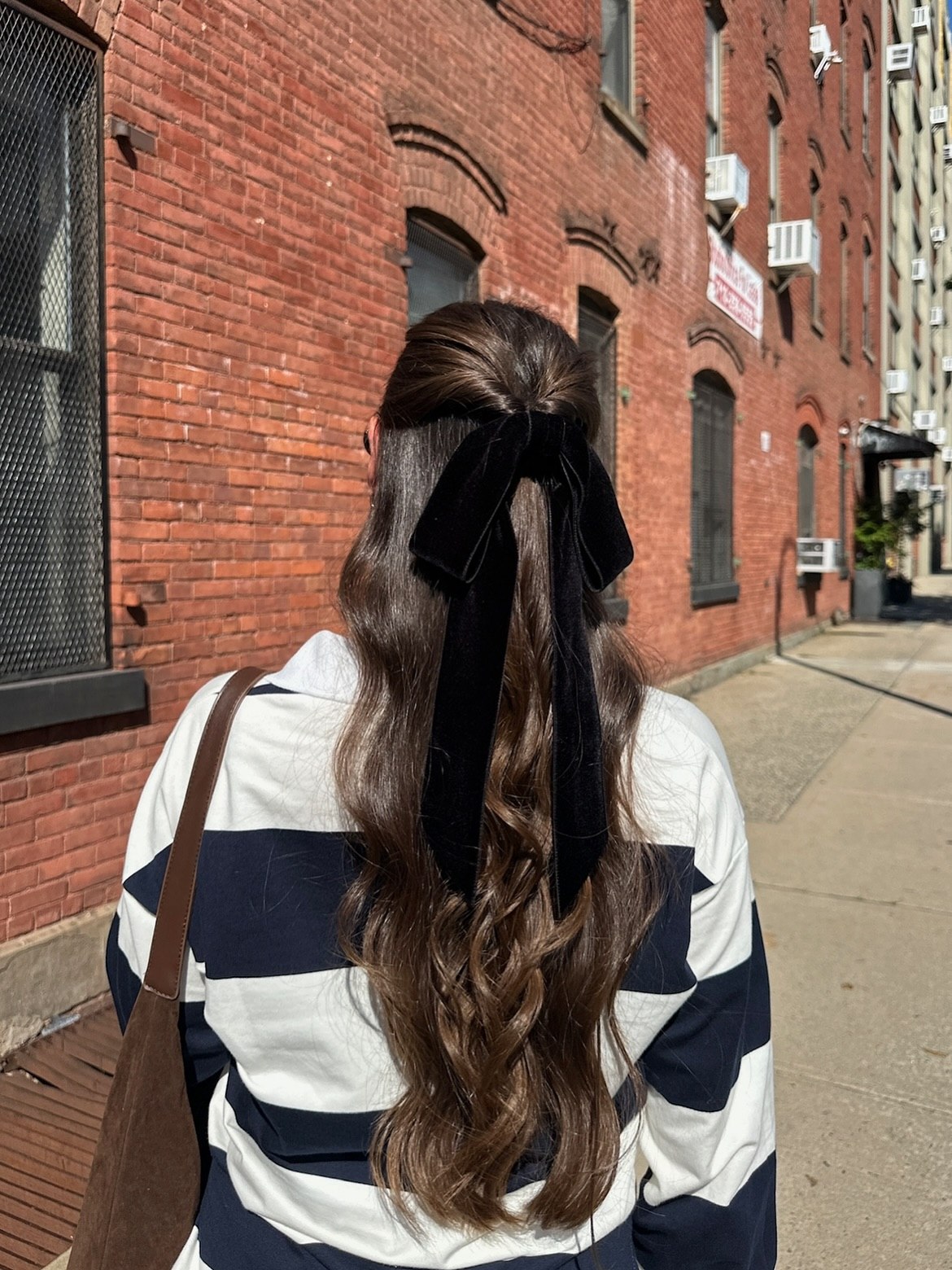 Velvet Bow Half Up Half Down Waves