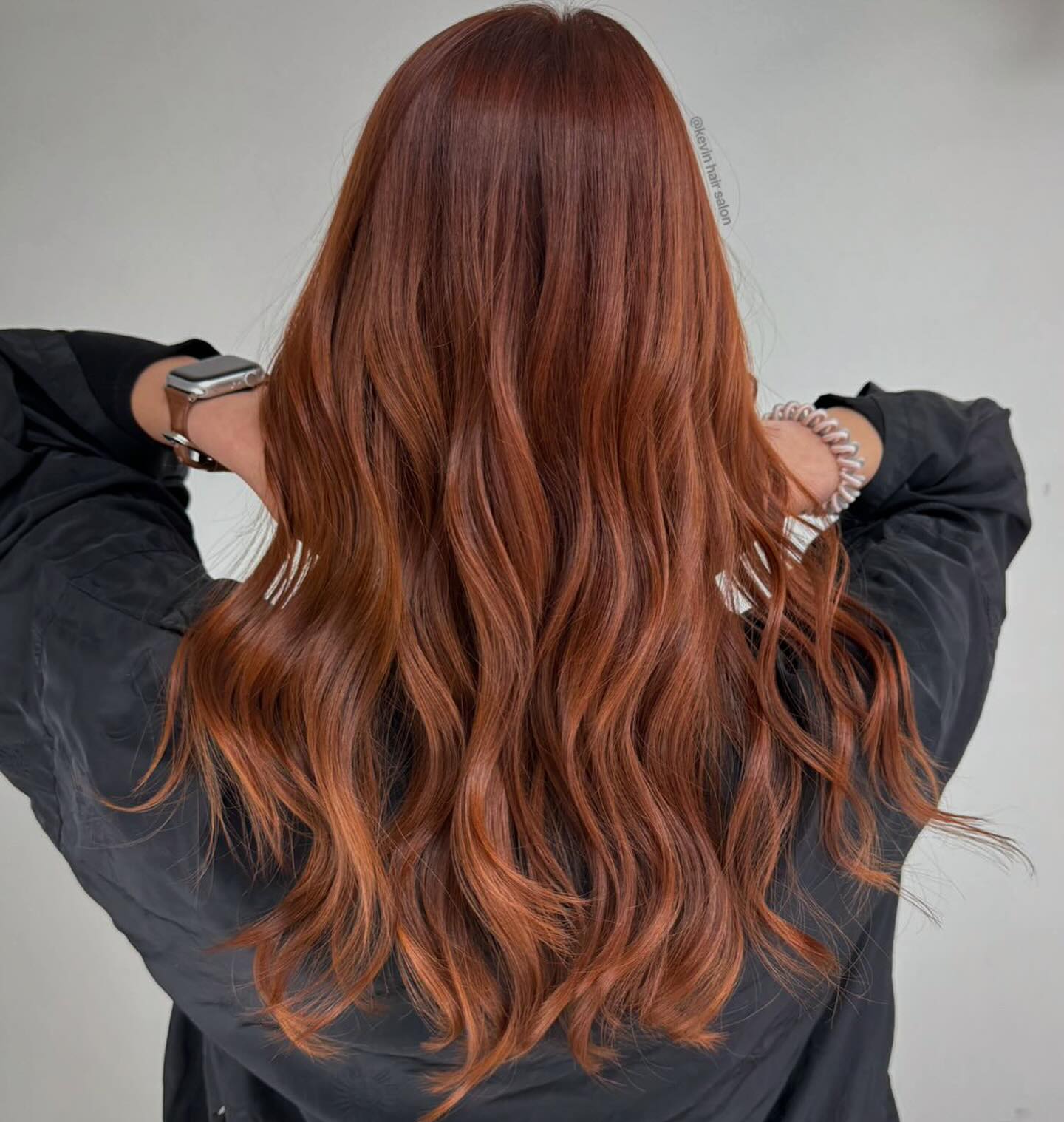 Warm Copper Balayage With Loose Beach Waves