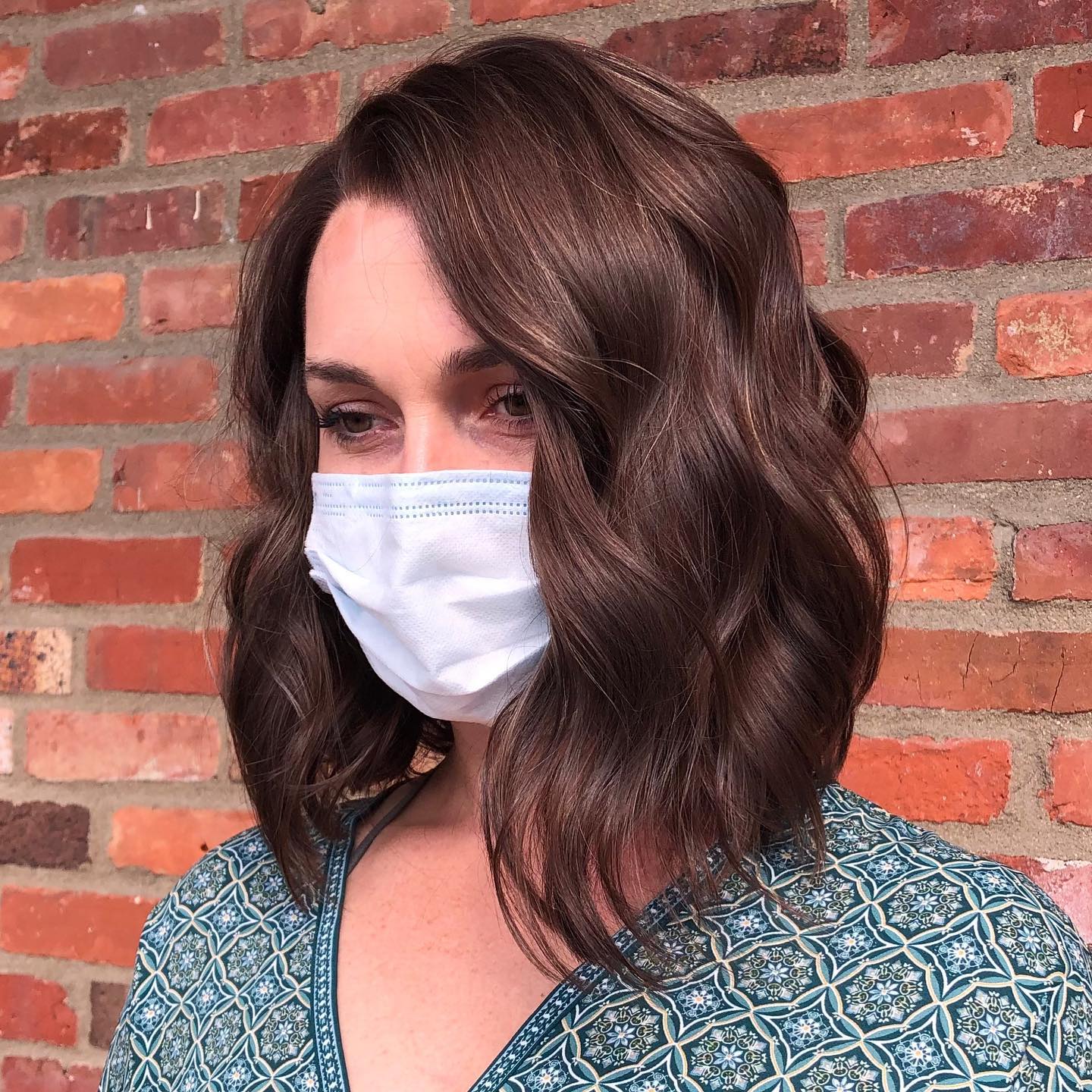 Chocolate Brown Waves With Subtle Blonde Highlights