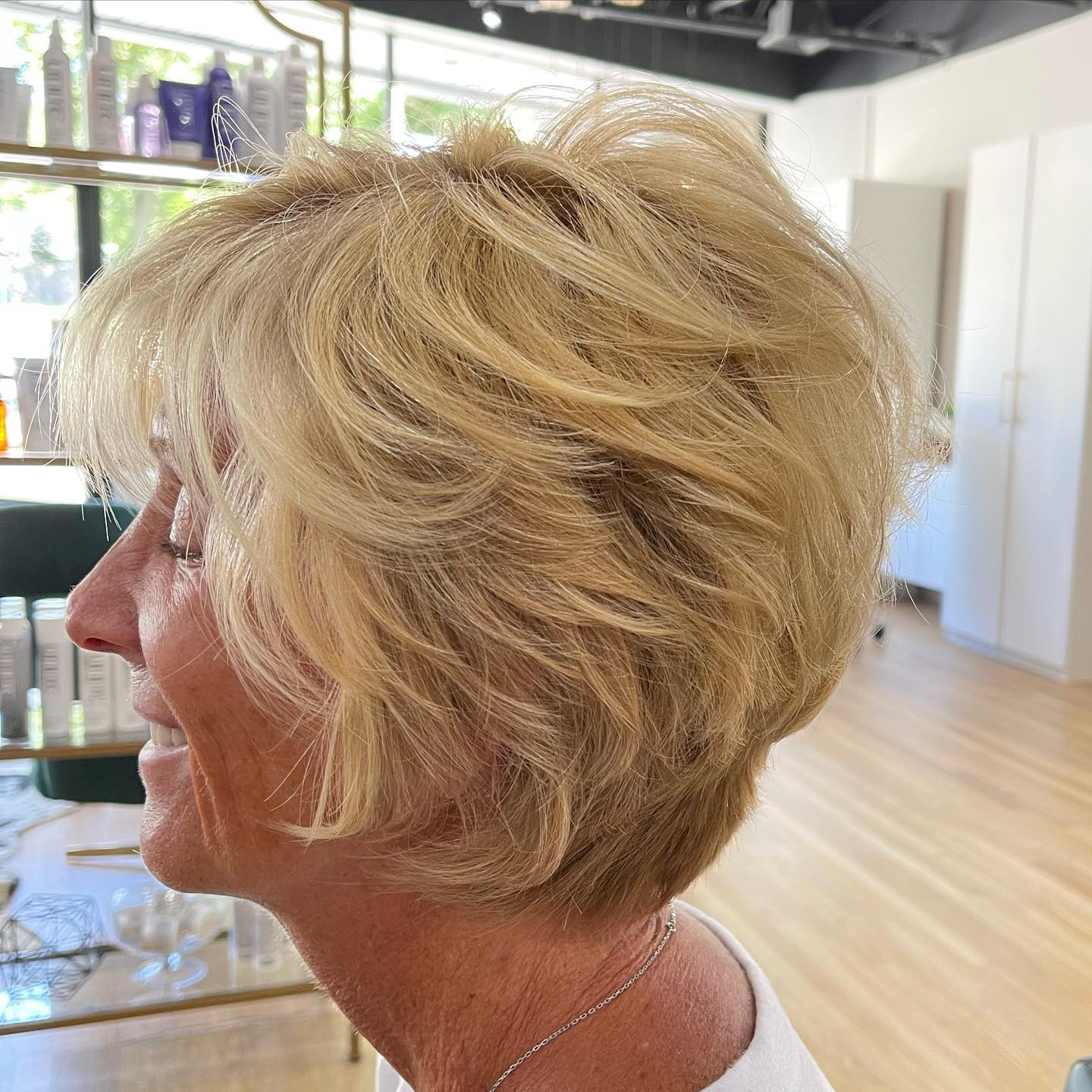 Textured Blonde Bob With Honey Tones