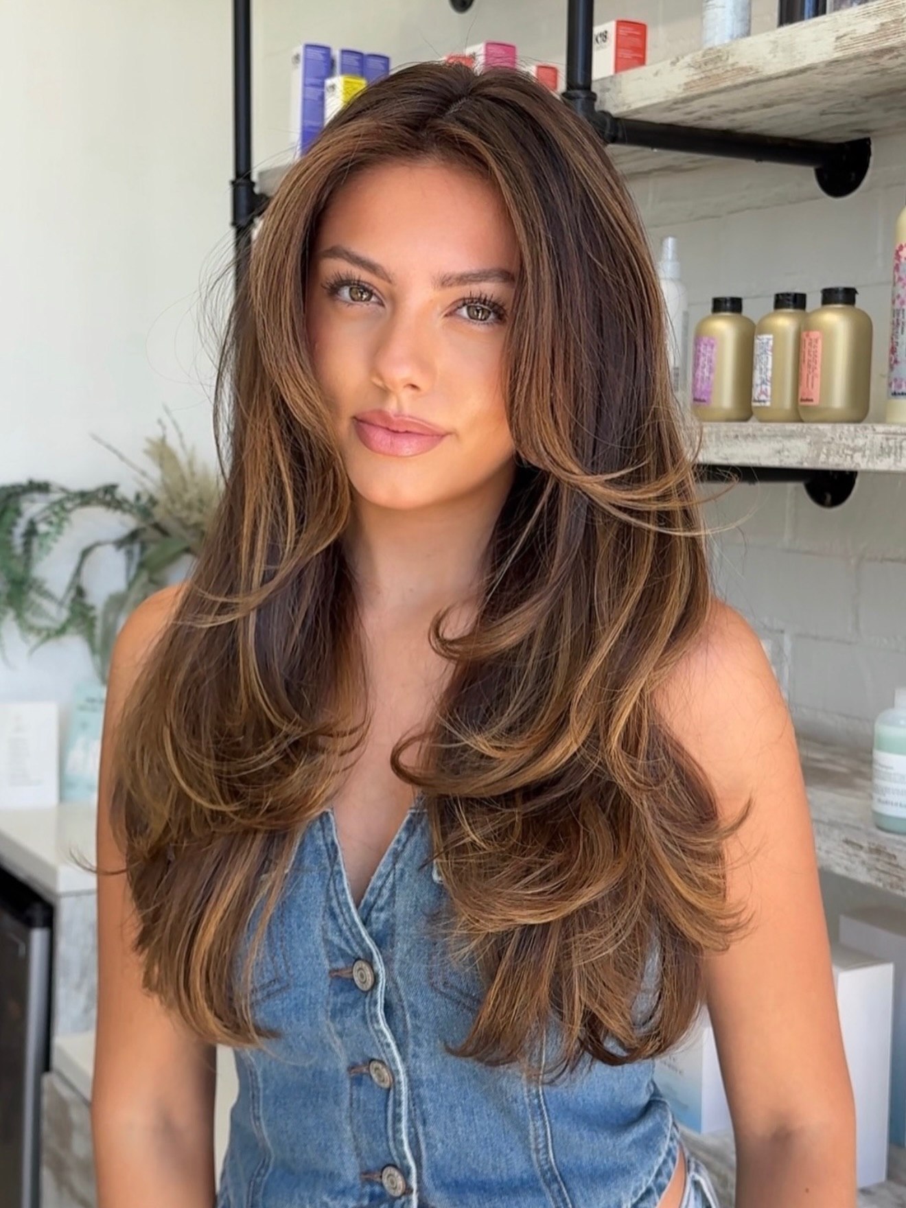 Voluminous Blowout With Warm Honey Balayage
