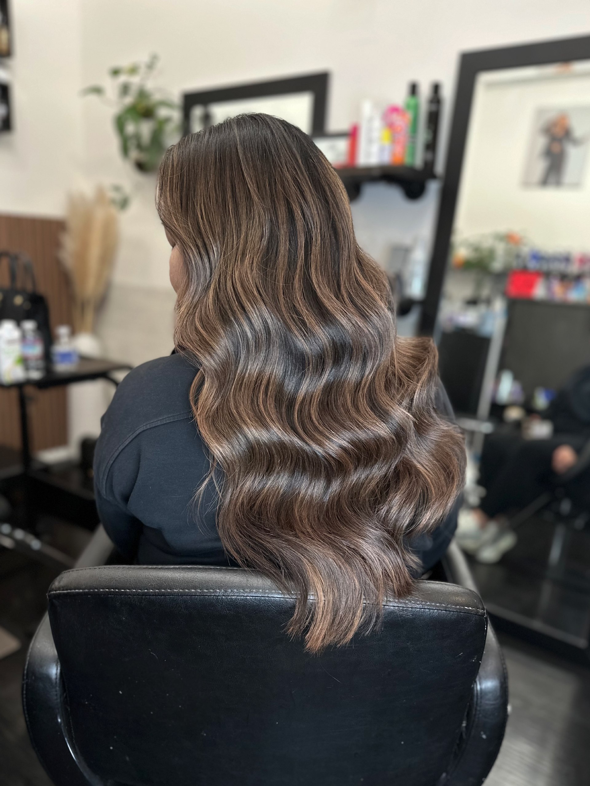 Rich Espresso Balayage With Soft Waves