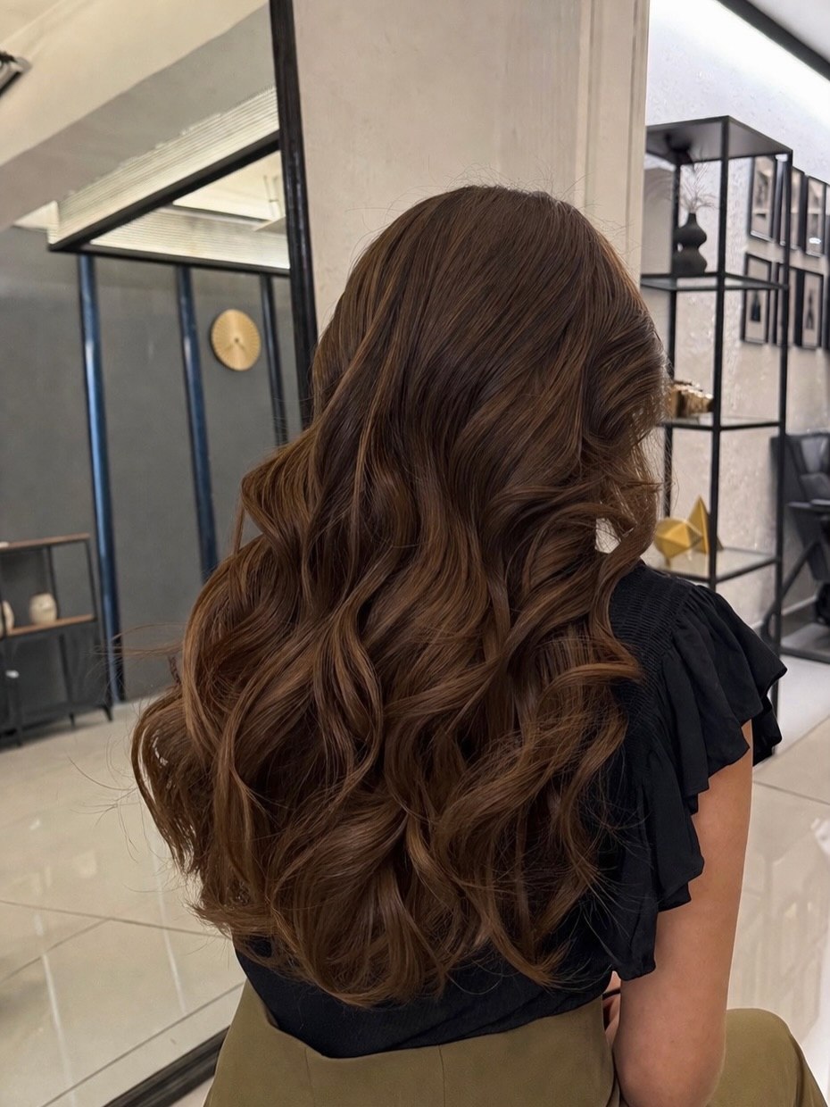 Rich Chocolate Balayage With Loose Waves