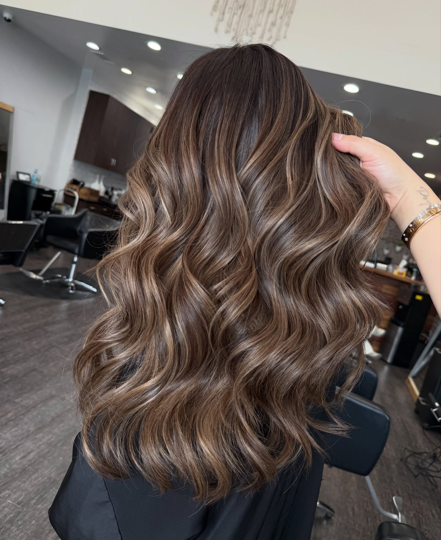Dimensional Chocolate Brown Balayage Waves