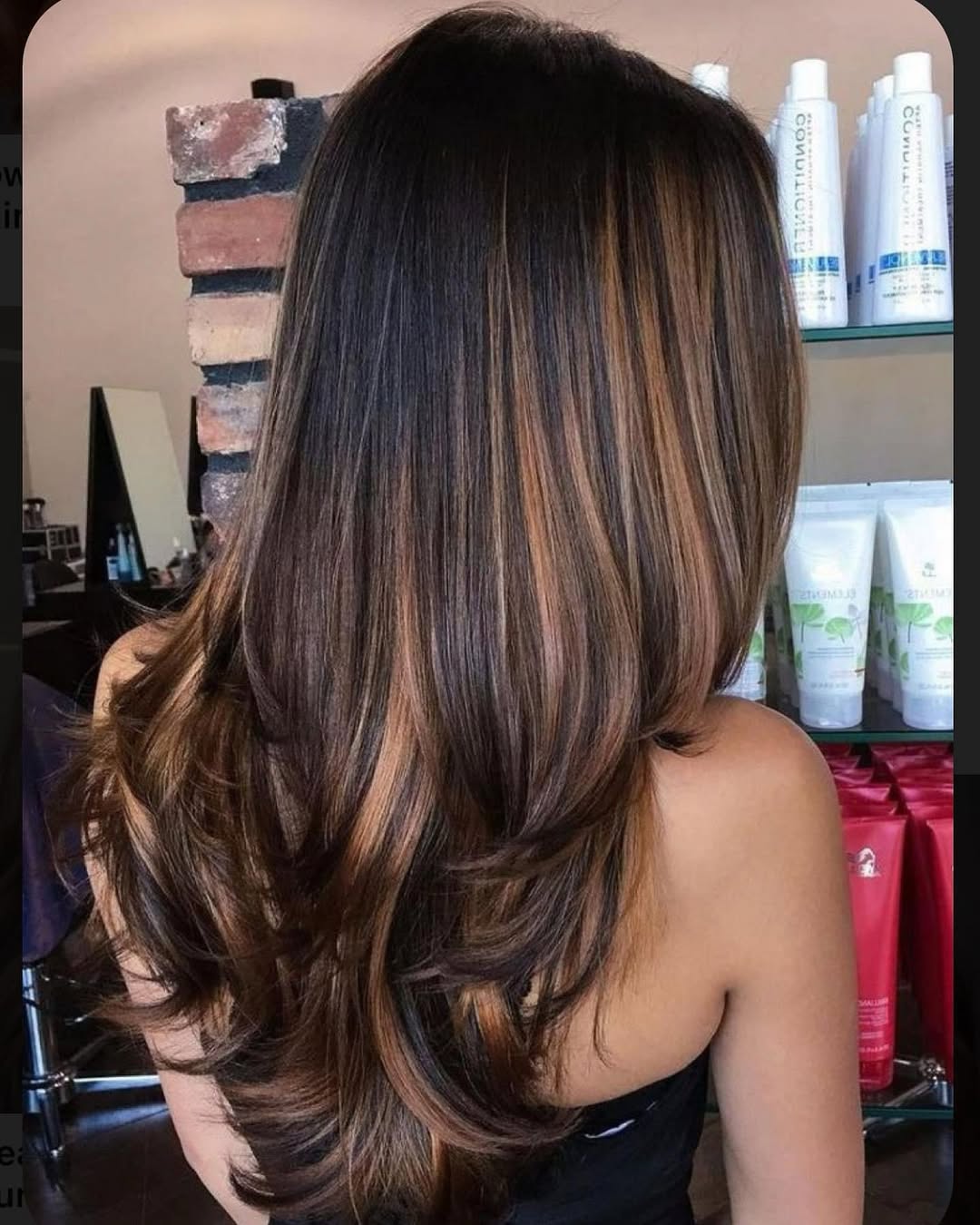 Rich Espresso Balayage With Caramel Highlights