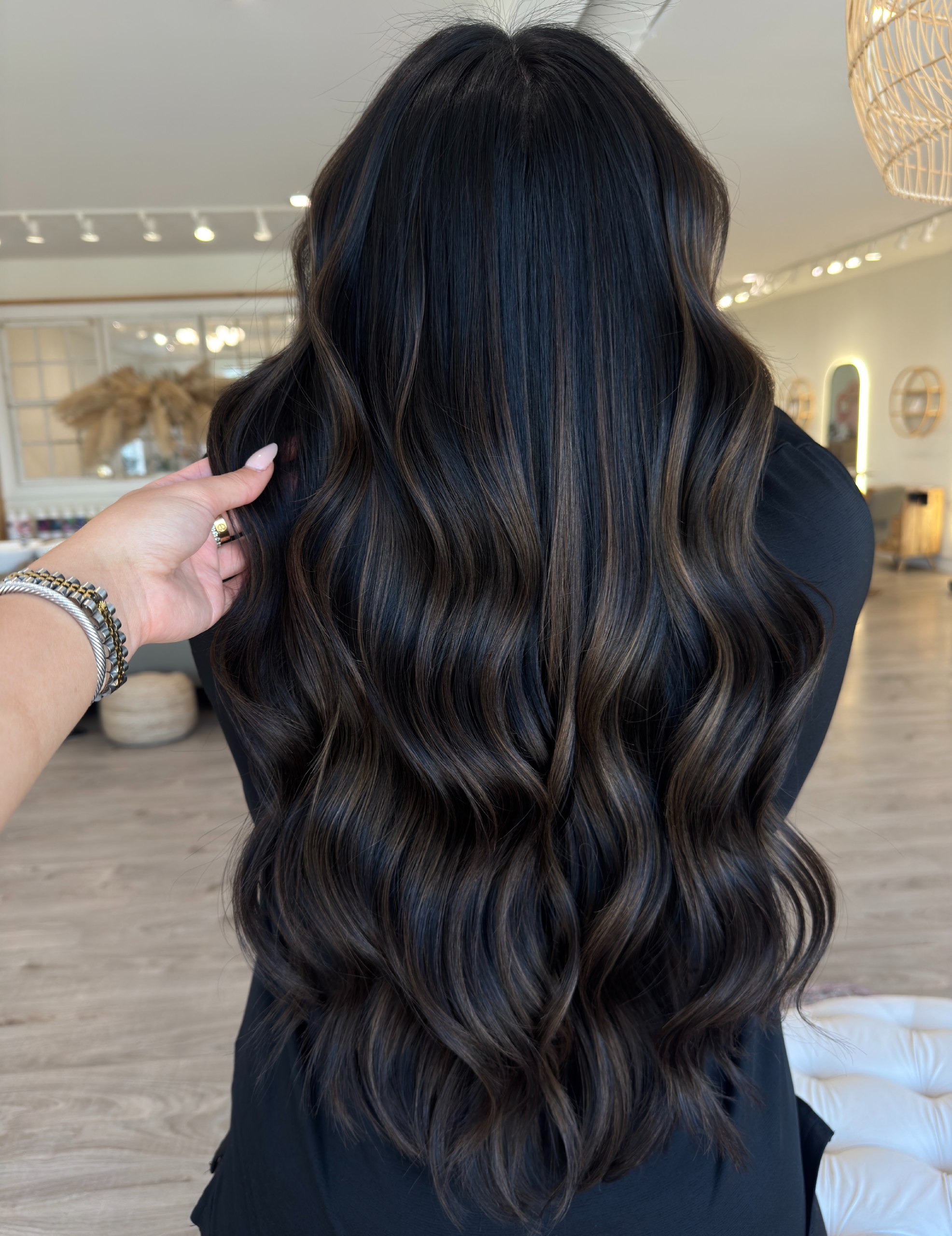 Rich Espresso With Warm Bronde Balayage