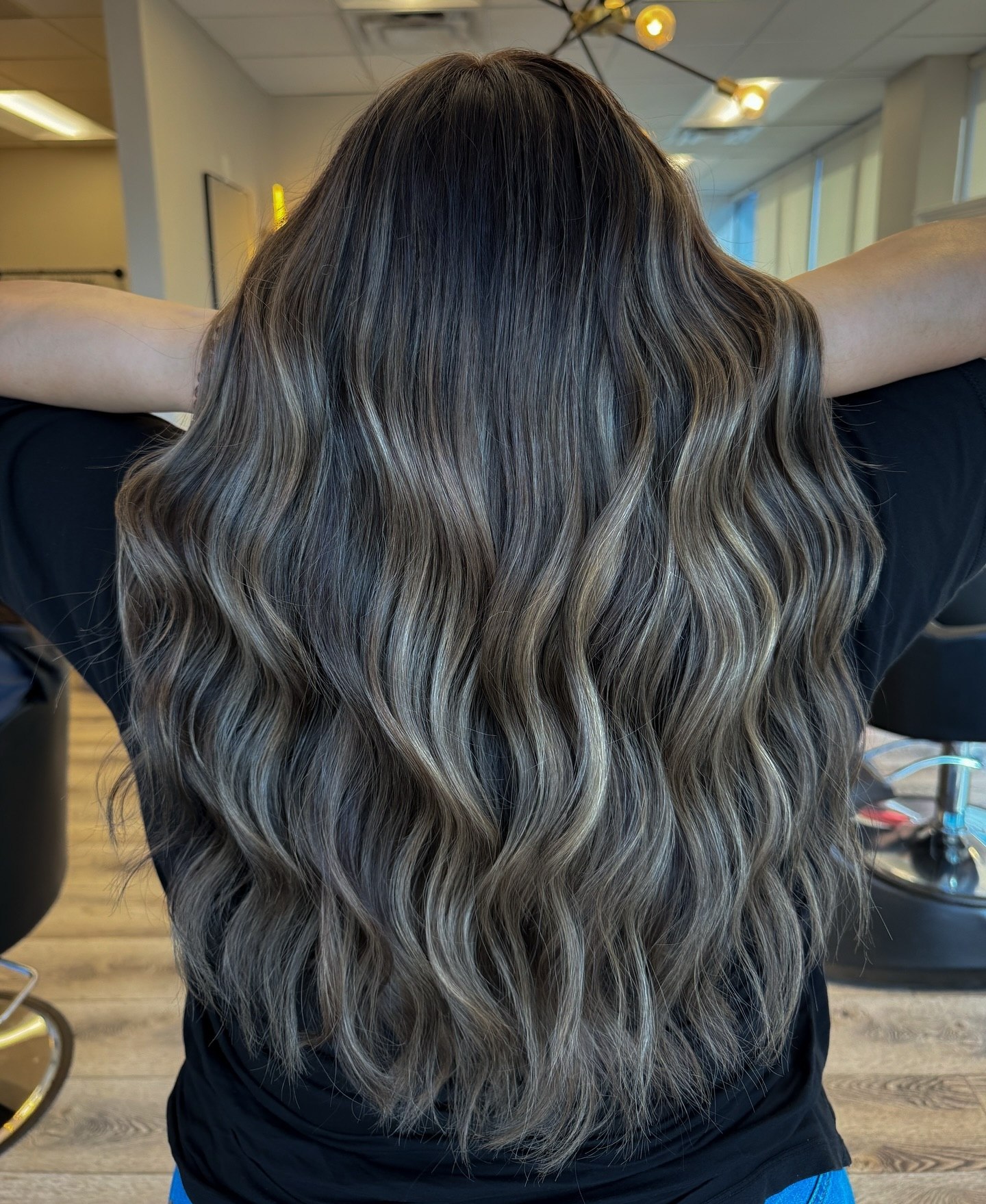 Mocha Bronde Balayage With Loose S-Waves