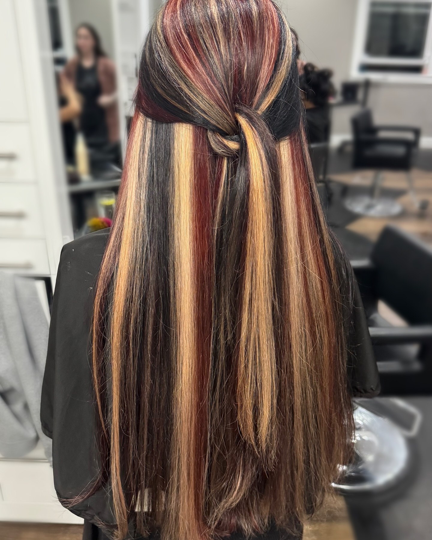 Bold Chunky Stripes With Twisted Half-Up Style