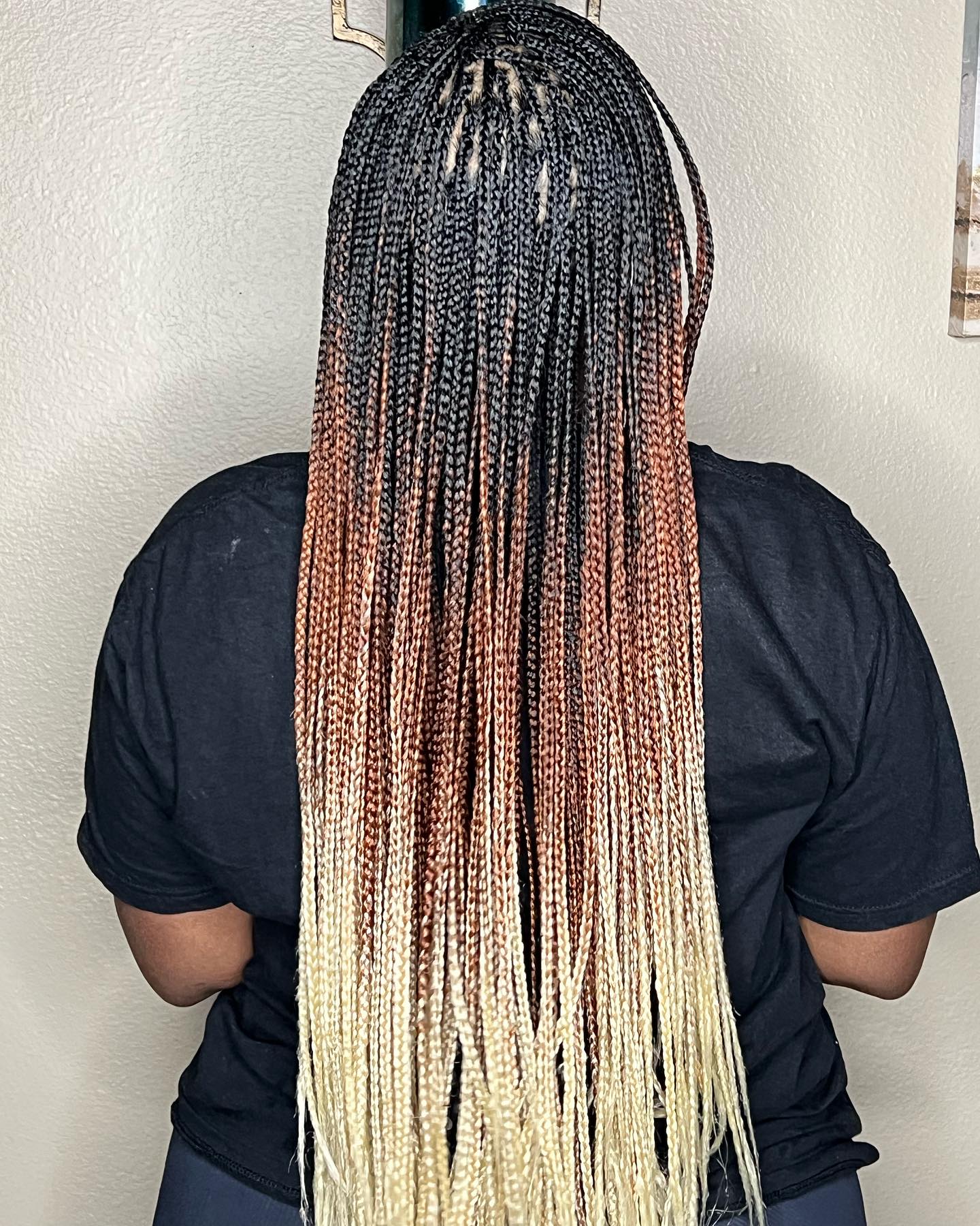 Ombre Box Braids With Blonde Tips
