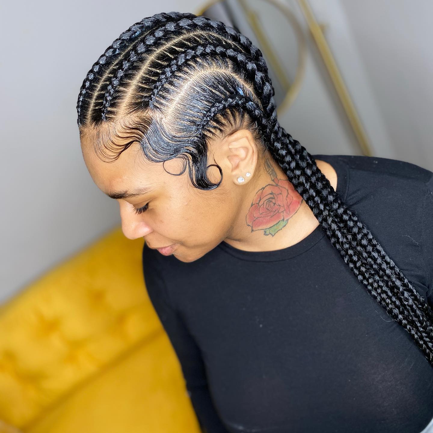 Sleek Braids With Defined Edges