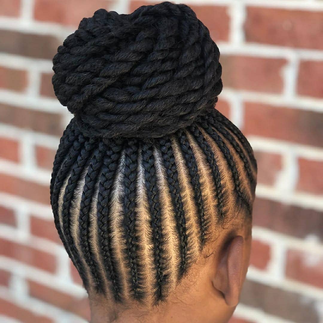 Elegant Braided Updo With Jumbo Twist Bun