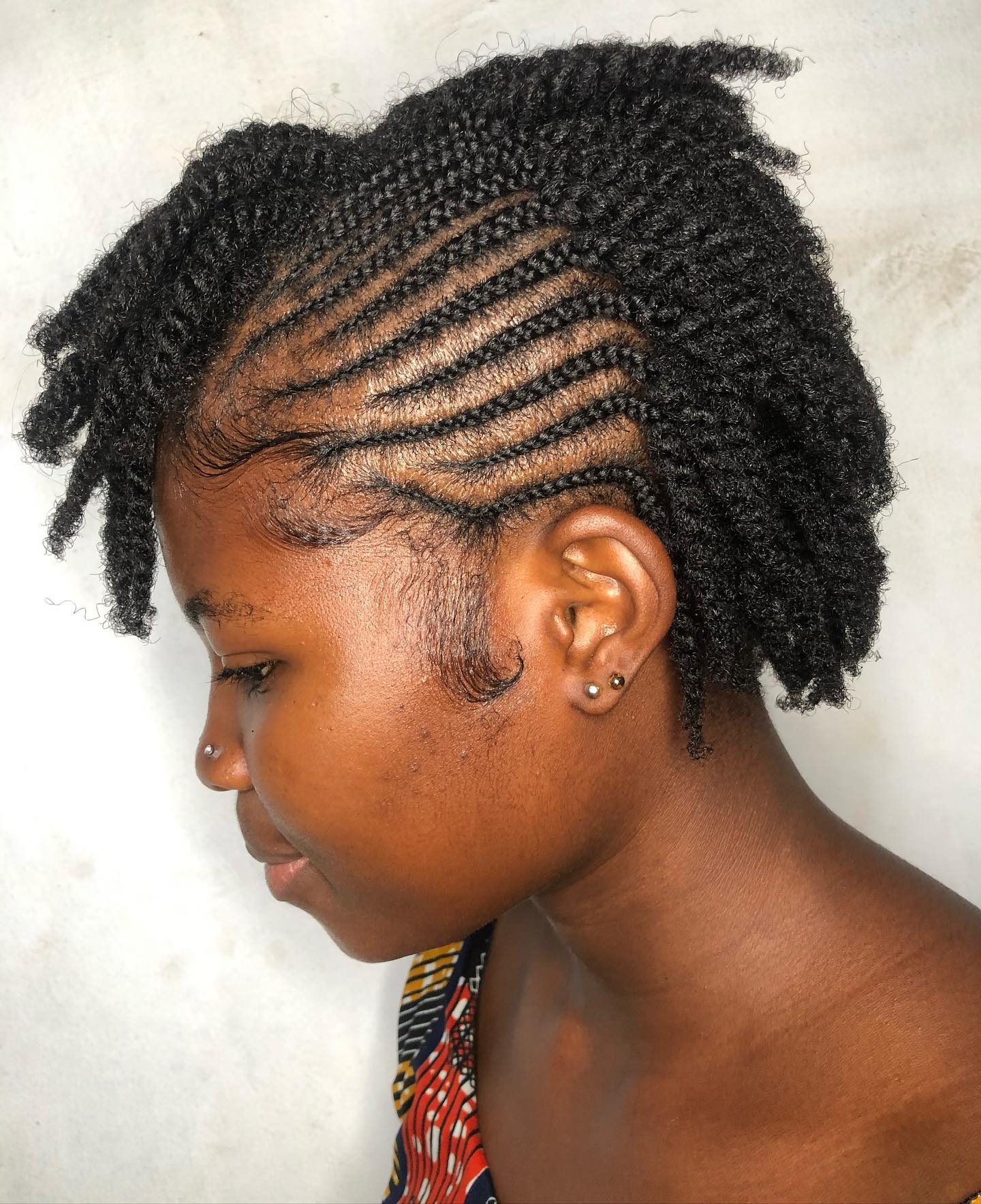 Sharp Cornrows With Twisted Coils Out