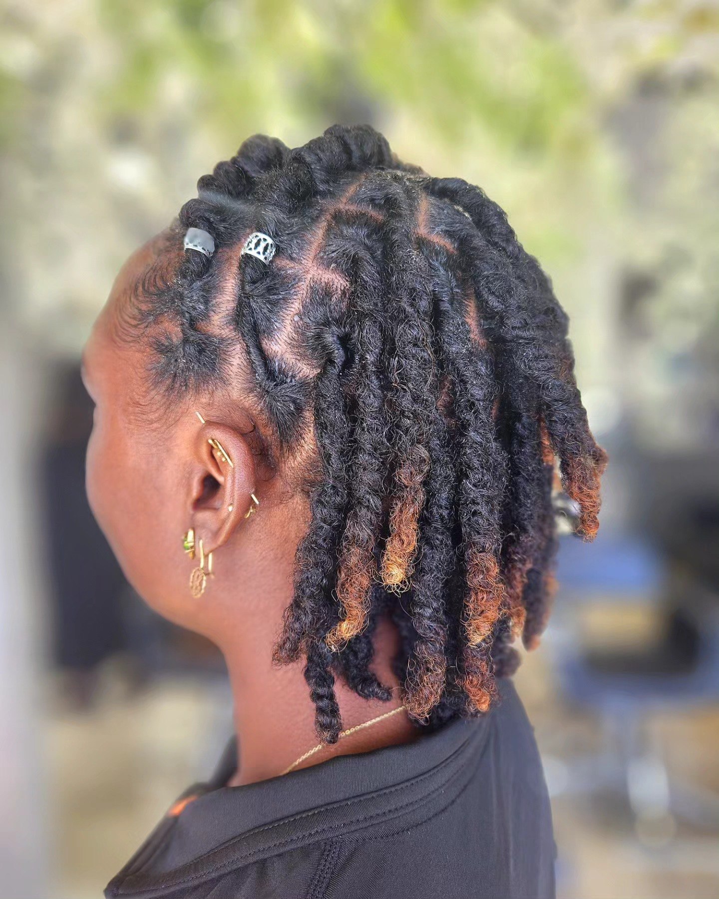 Caramel Dip Dreadlocks With Silver Accents