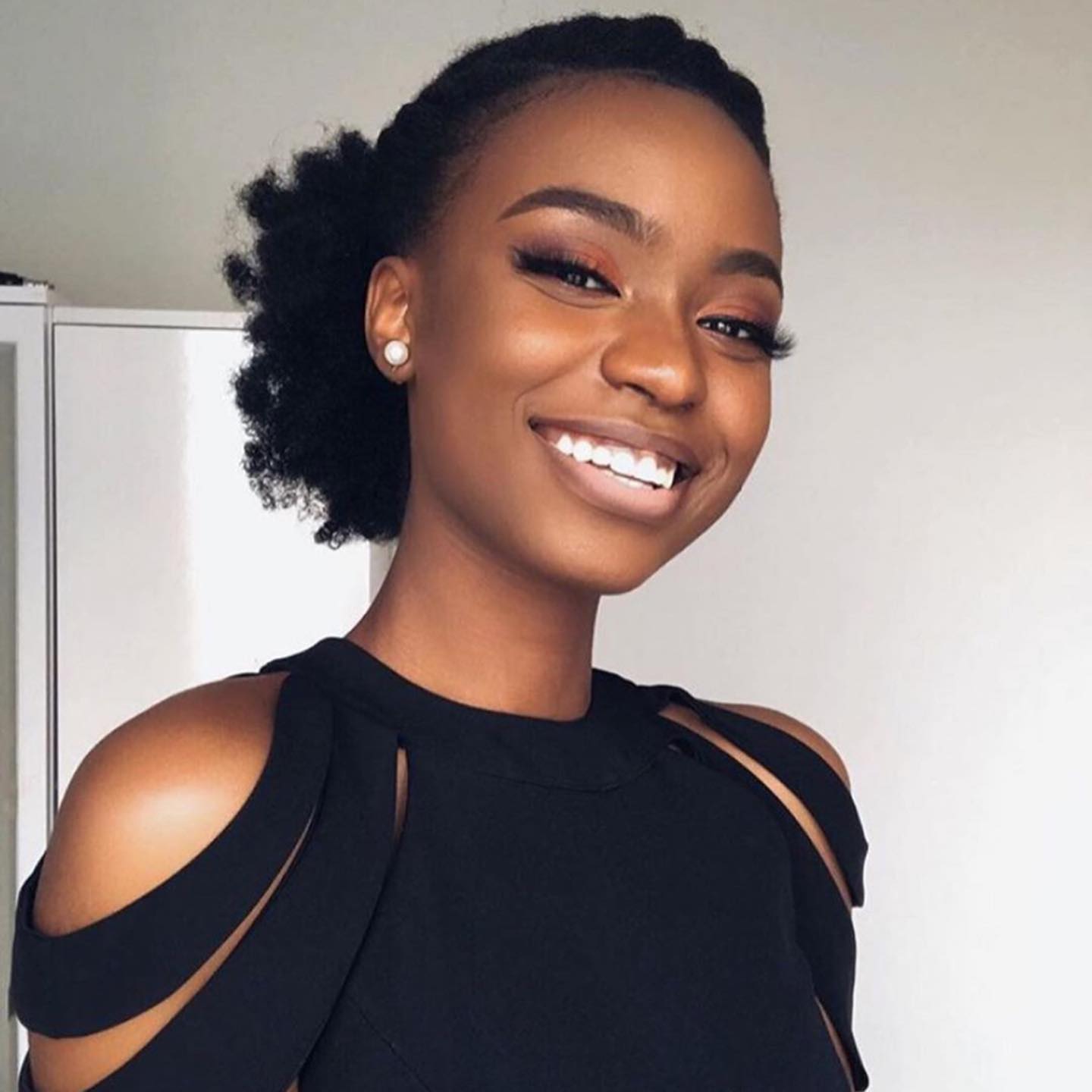 Naturally Textured Puff With Braided Sides