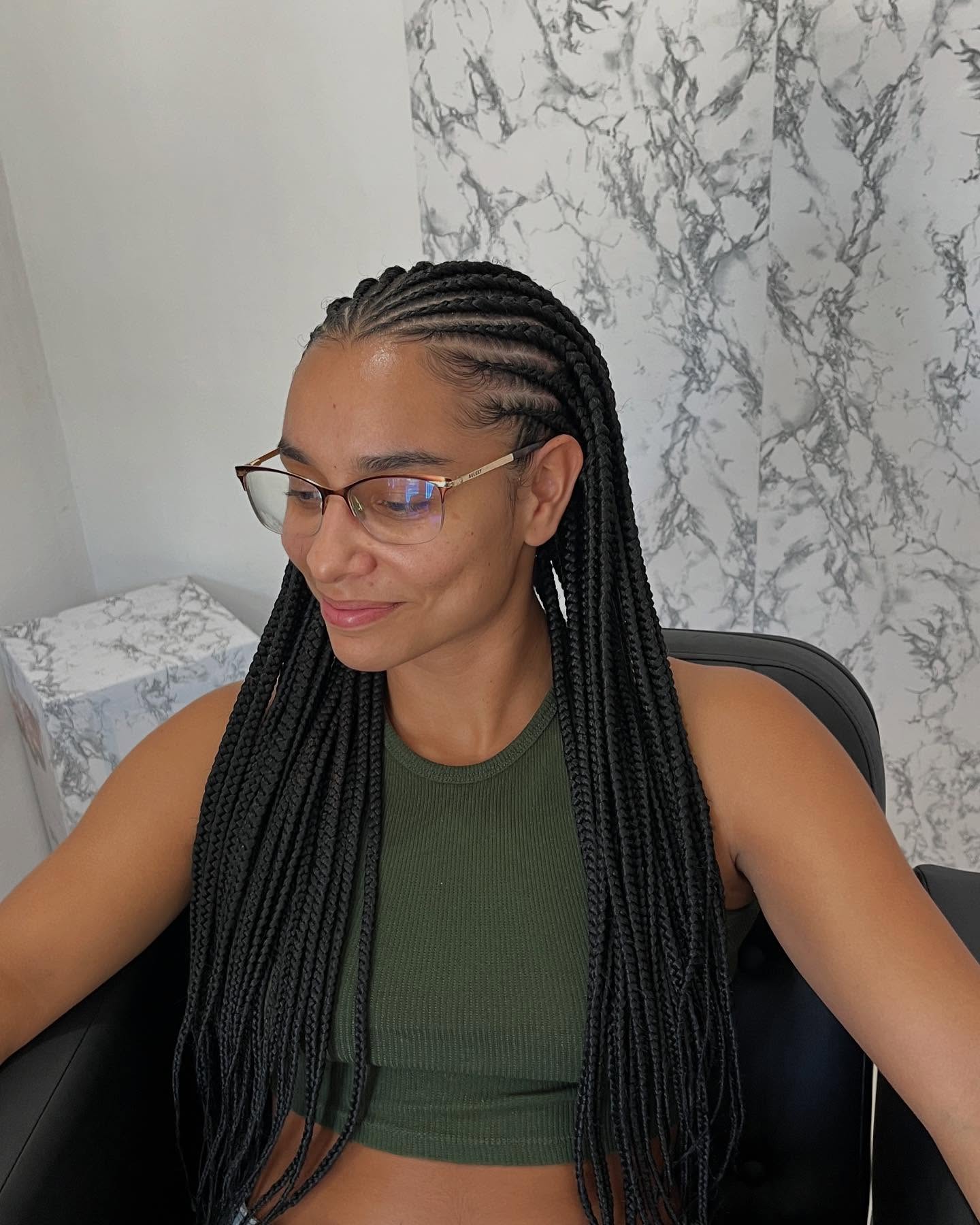Sleek Fulani Braids With Defined Baby Hairs