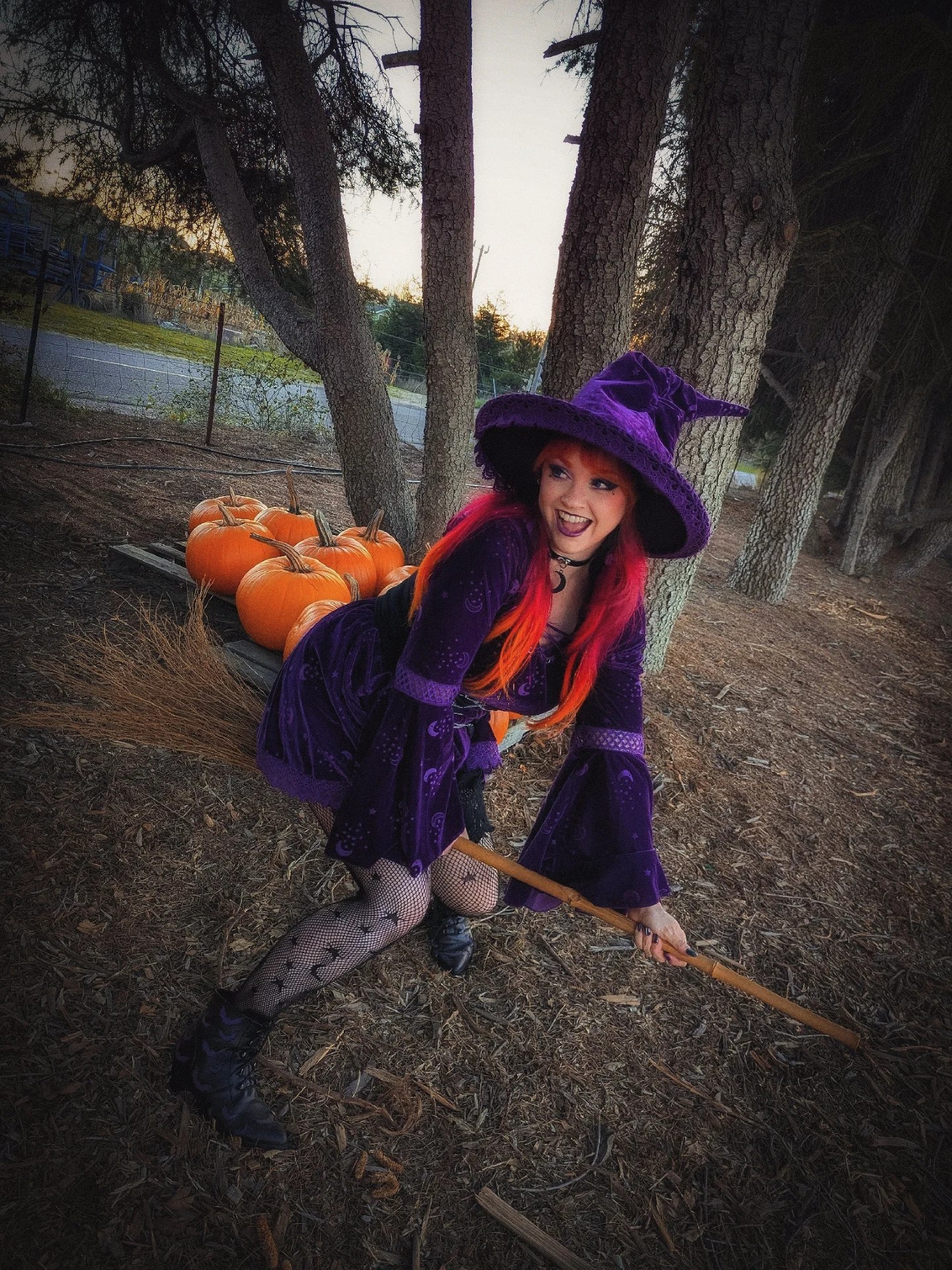 Enchanting Purple Witch Costume With Starry Details