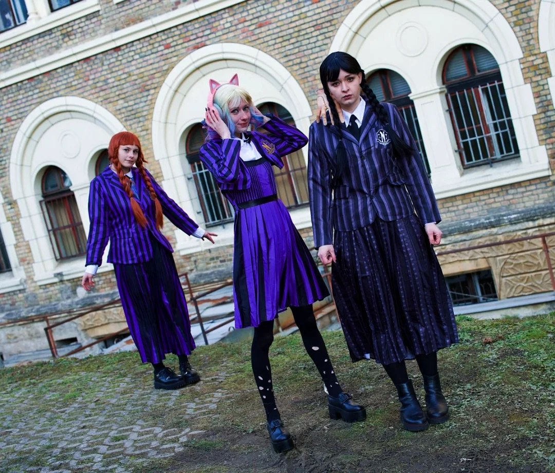 Wednesday Addams Trio Halloween Costume Idea