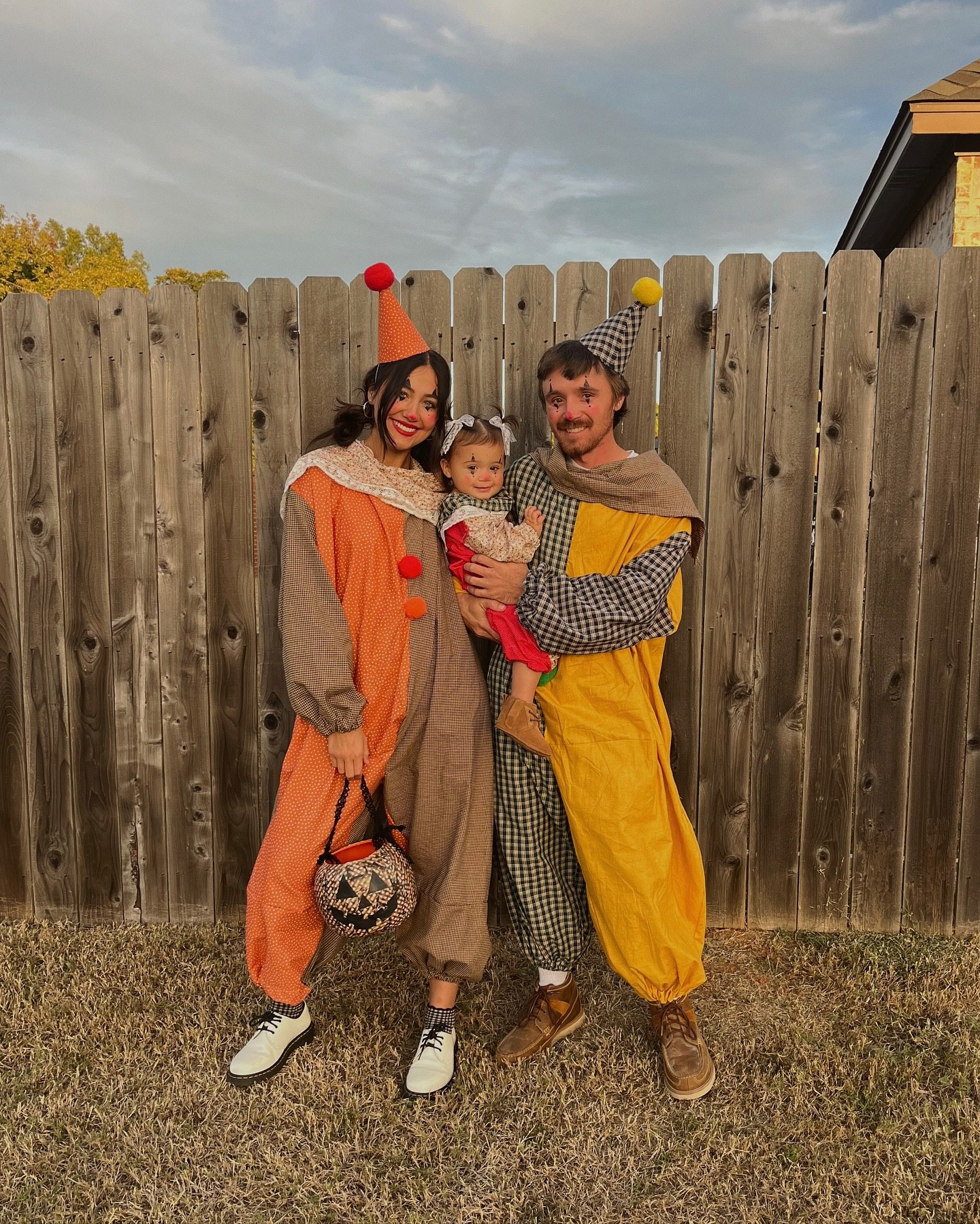 Retro Clown Family Trio Halloween Costume