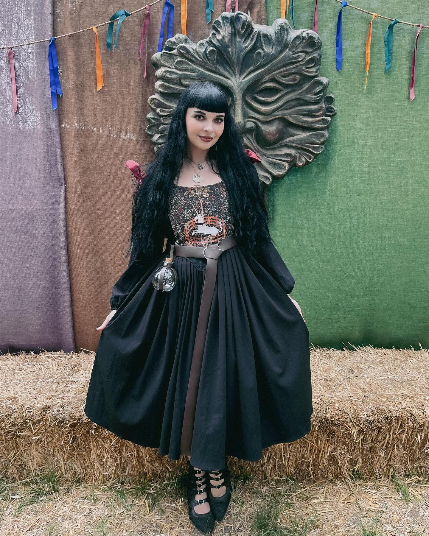 Mystical Dark Academia Midi Skirt Outfit