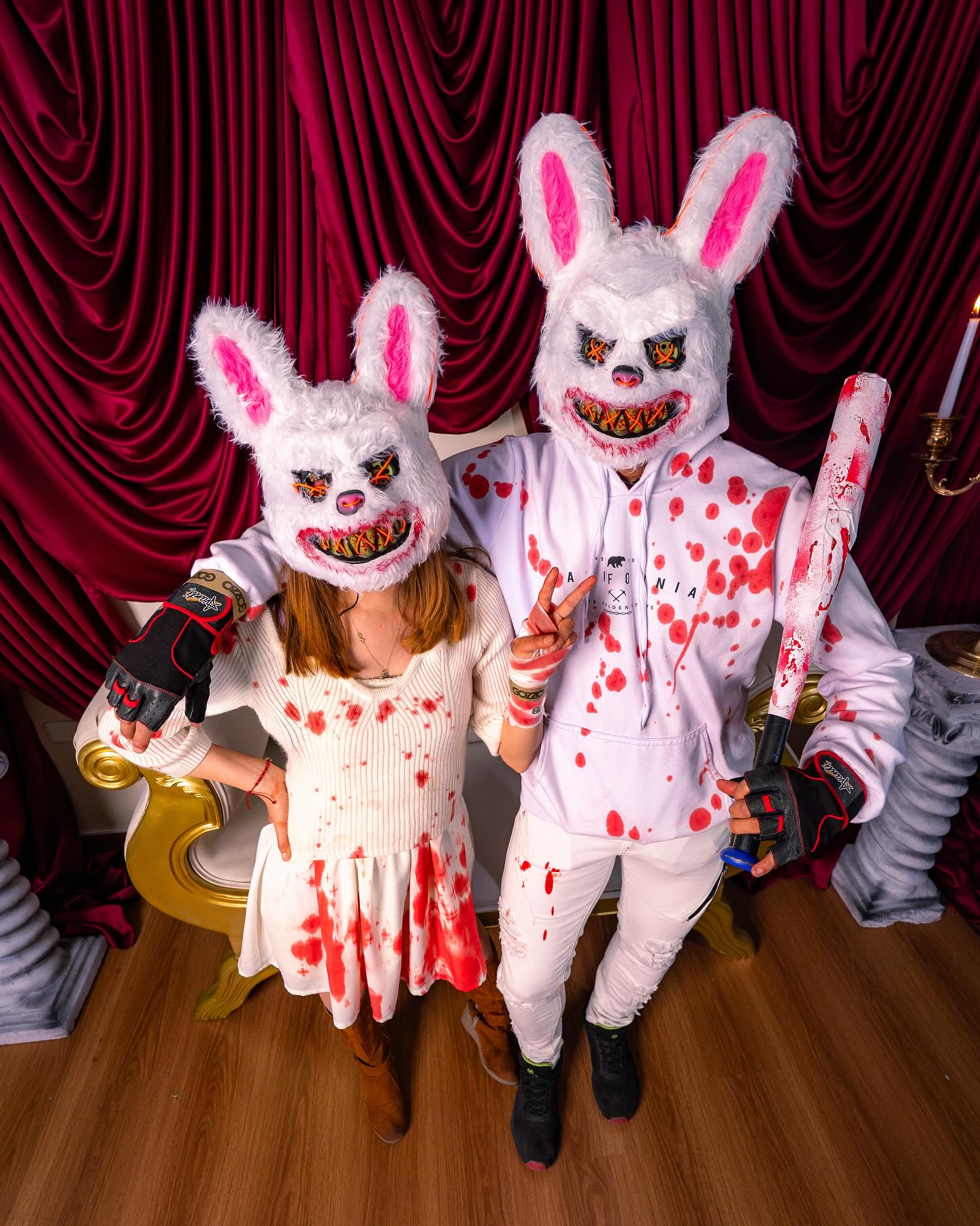 Bloody Bunny Couple Halloween Costume Idea