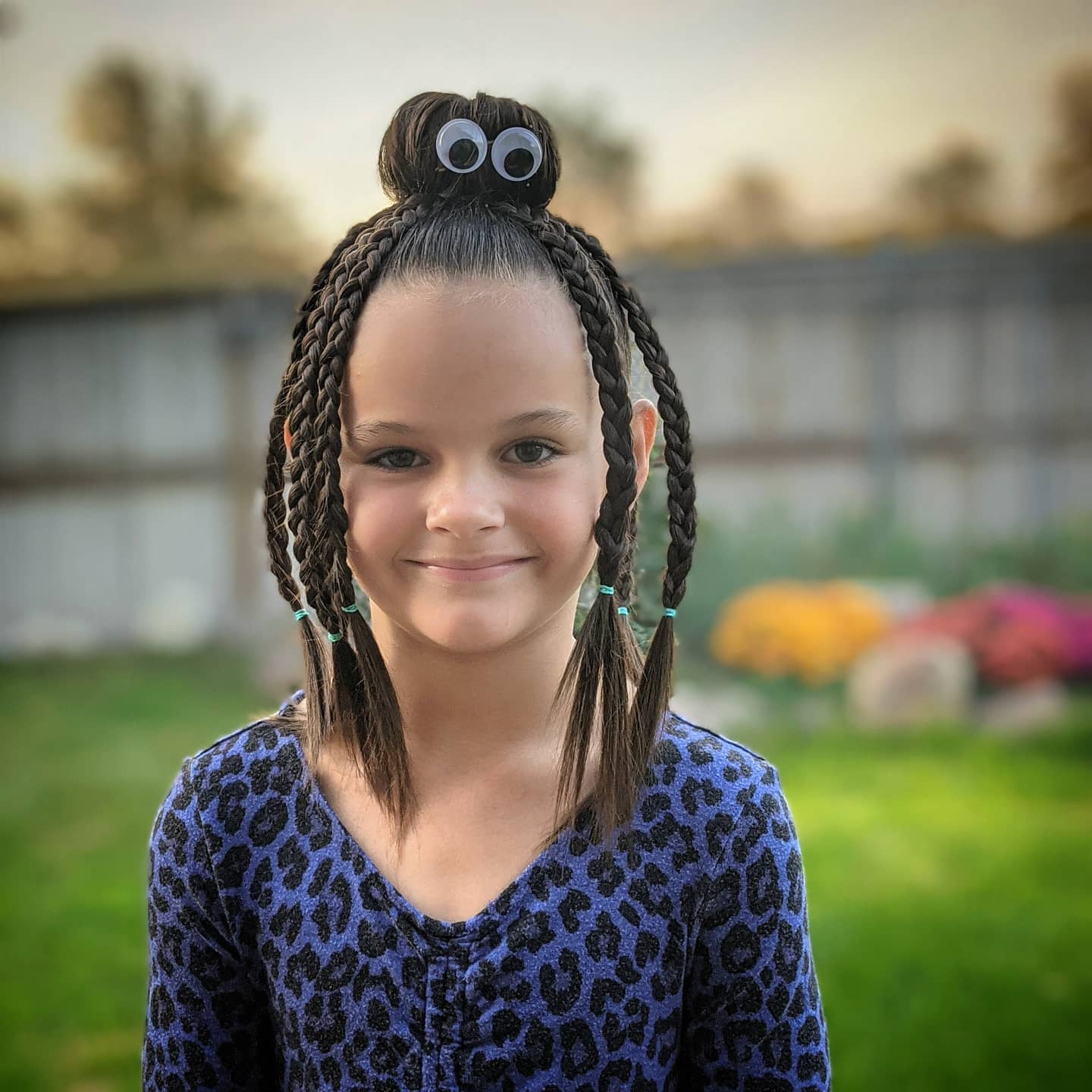 Spider-Inspired Braids With Googly Eye Accent