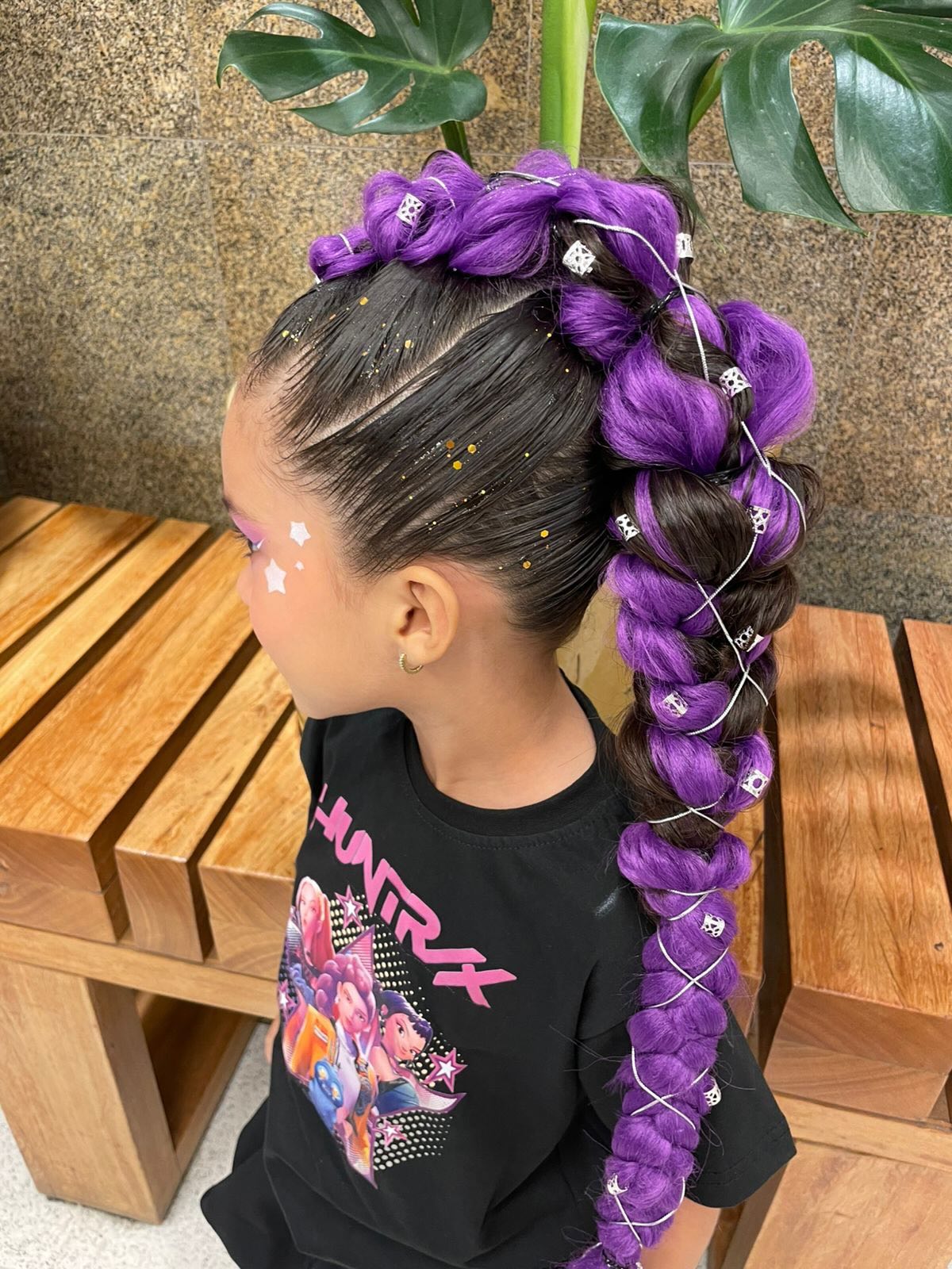 Mermaid Purple Braid With Glitter Accents