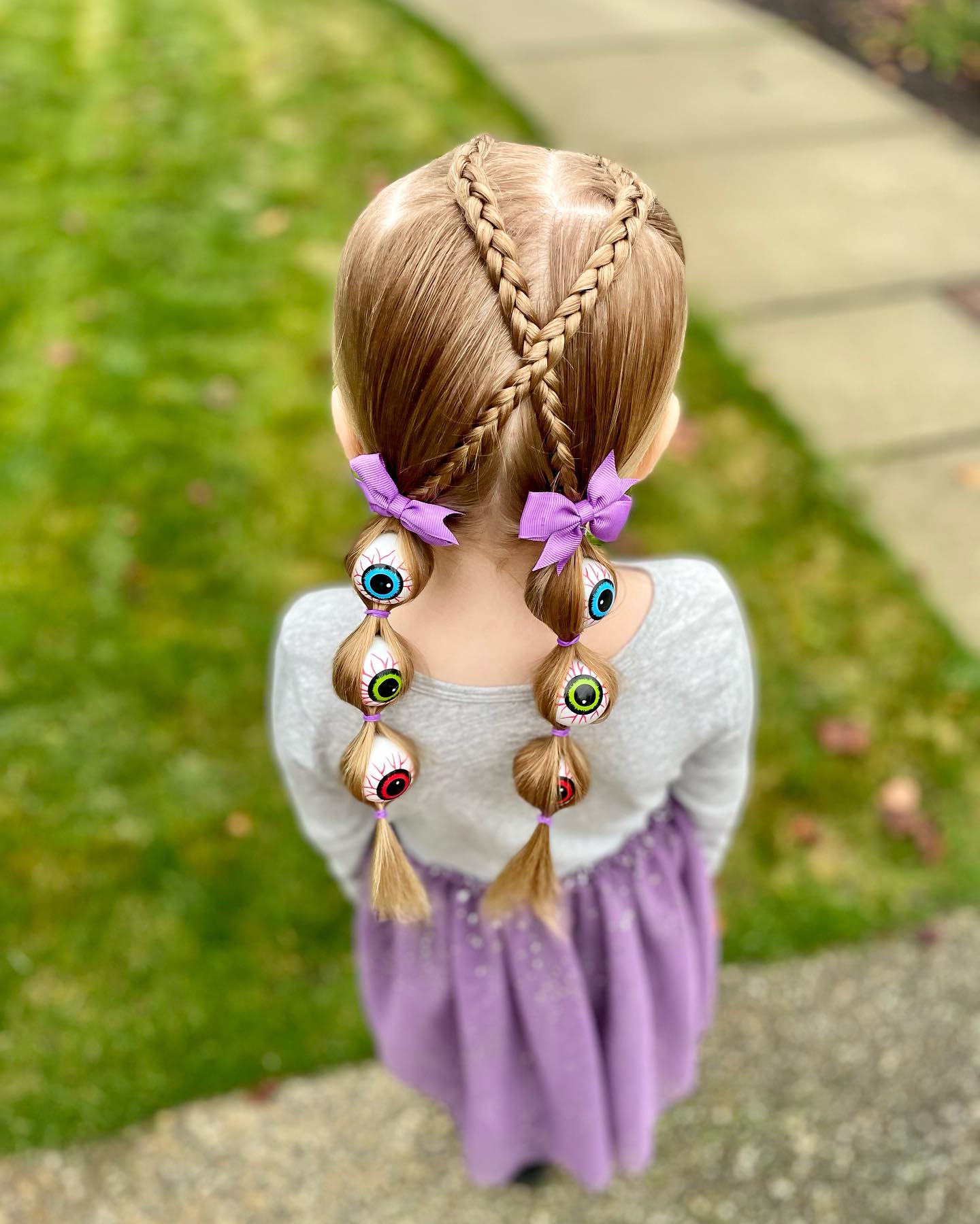 Spooky Eyeball Braids With French Heart Accent