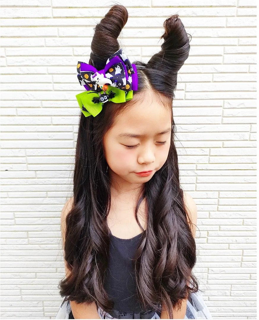 Twisted Devil Horns With Halloween Bow