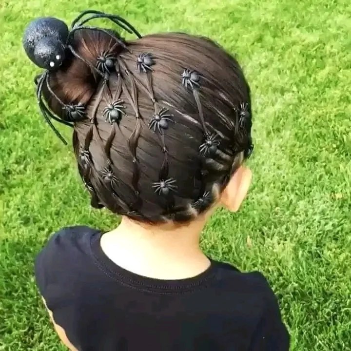Spooky Spider Web Halloween Bun Hairstyle
