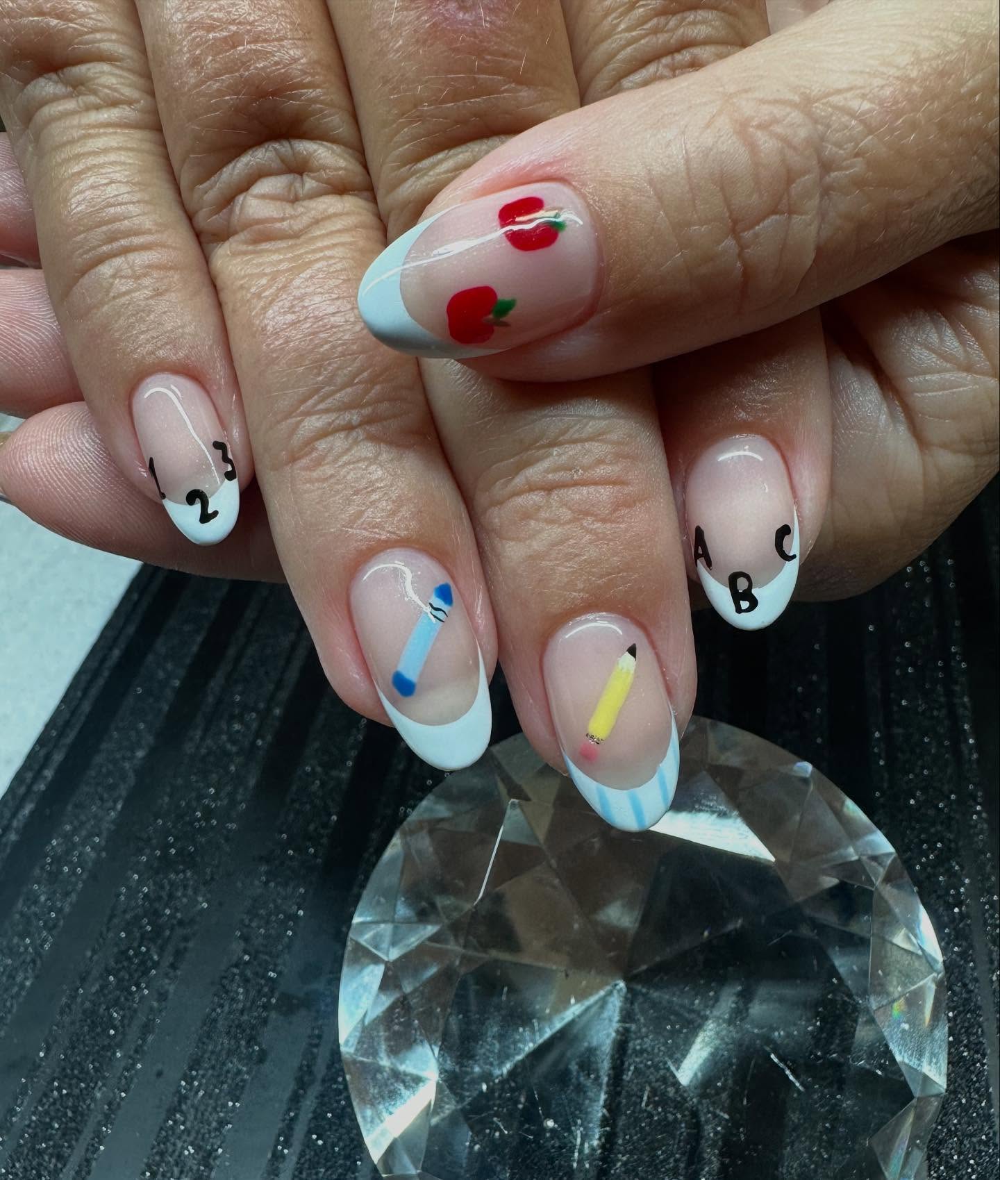 School Days French Tip Nail Art