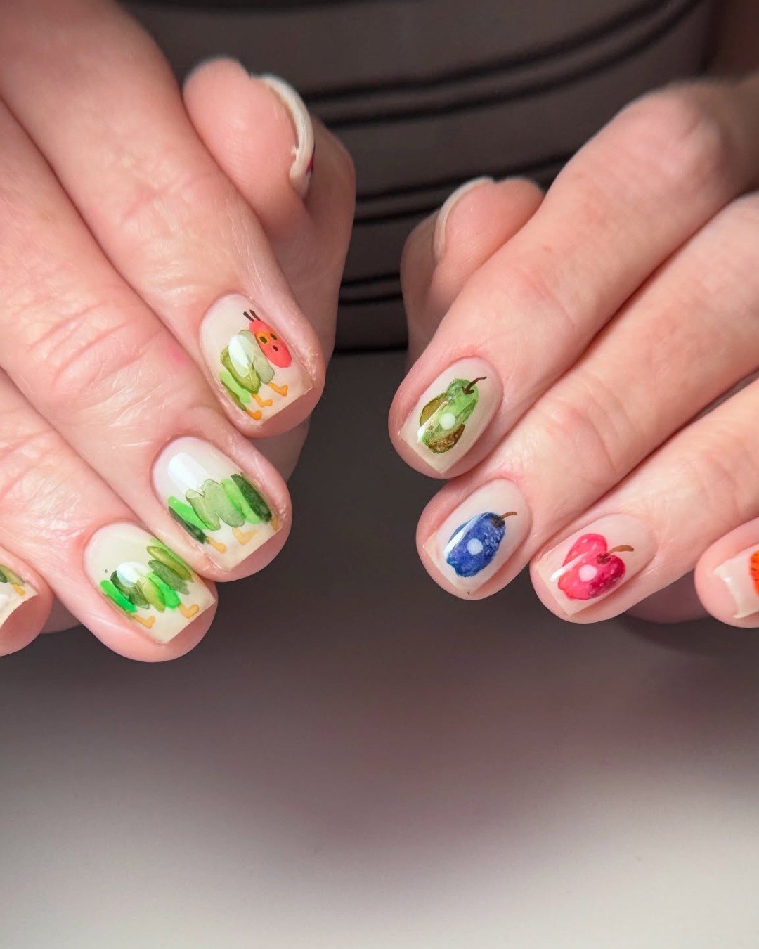 The Very Hungry Caterpillar Fruit Nail Art