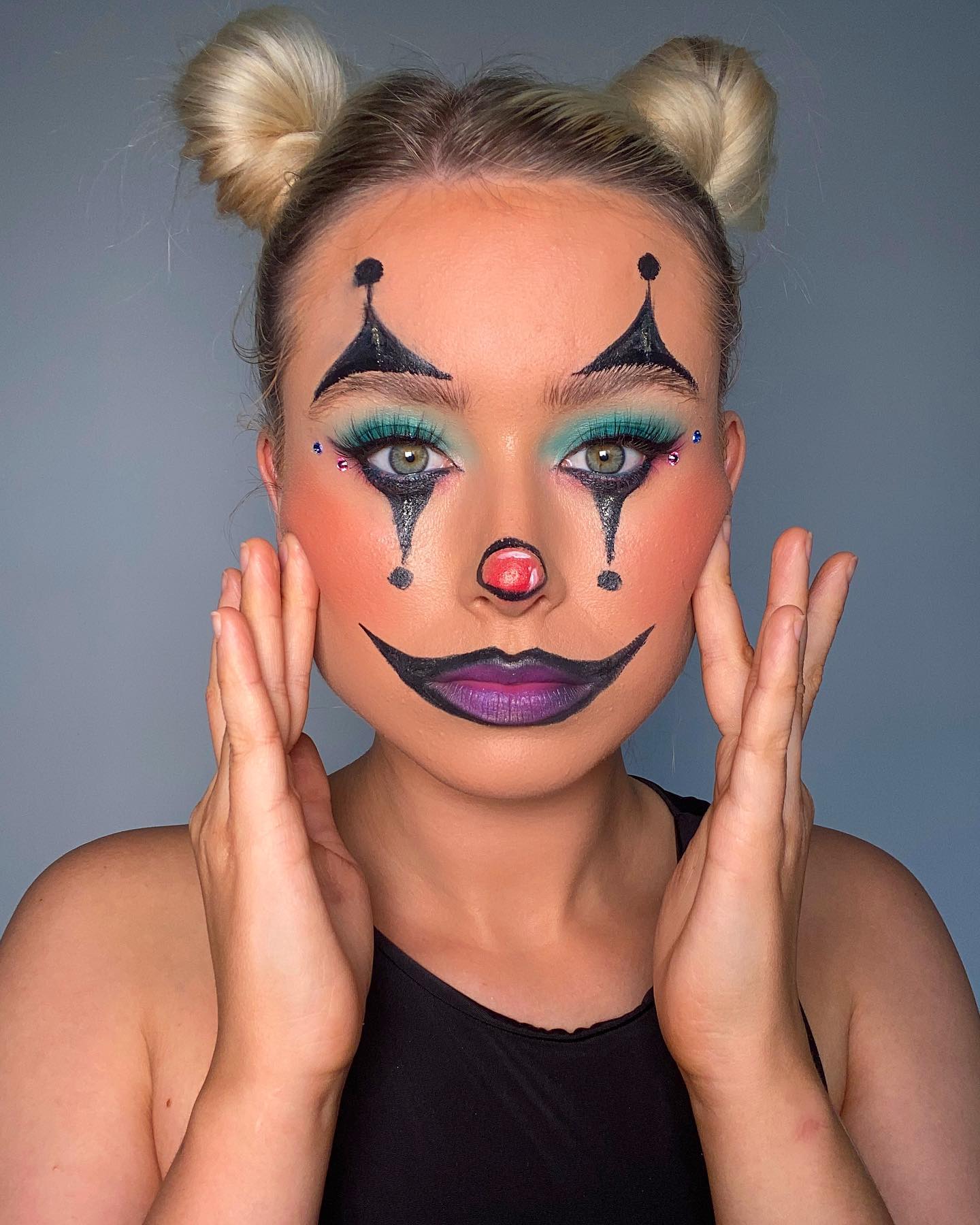 Double Top Knot Blonde Clown Hair