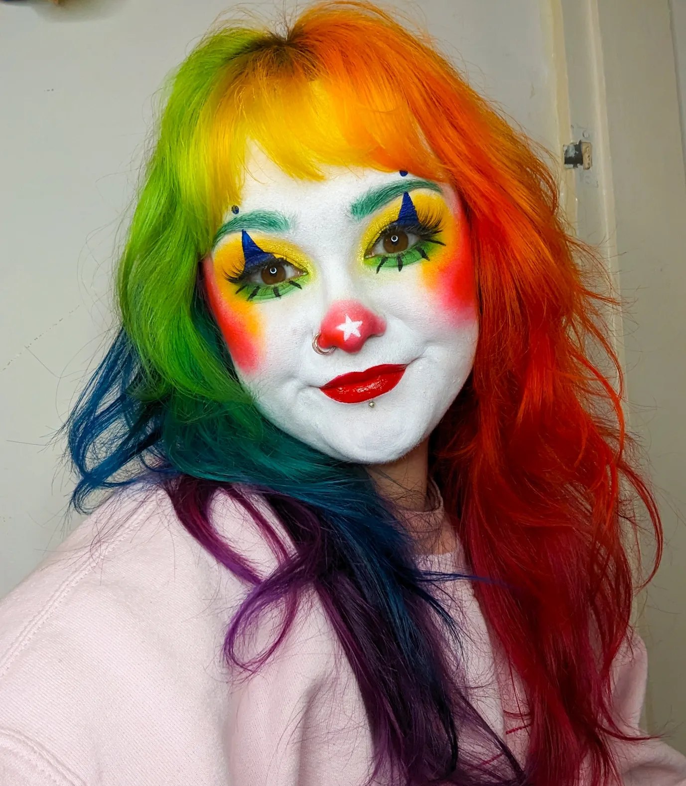 Vibrant Rainbow Prism Hair With Loose Waves