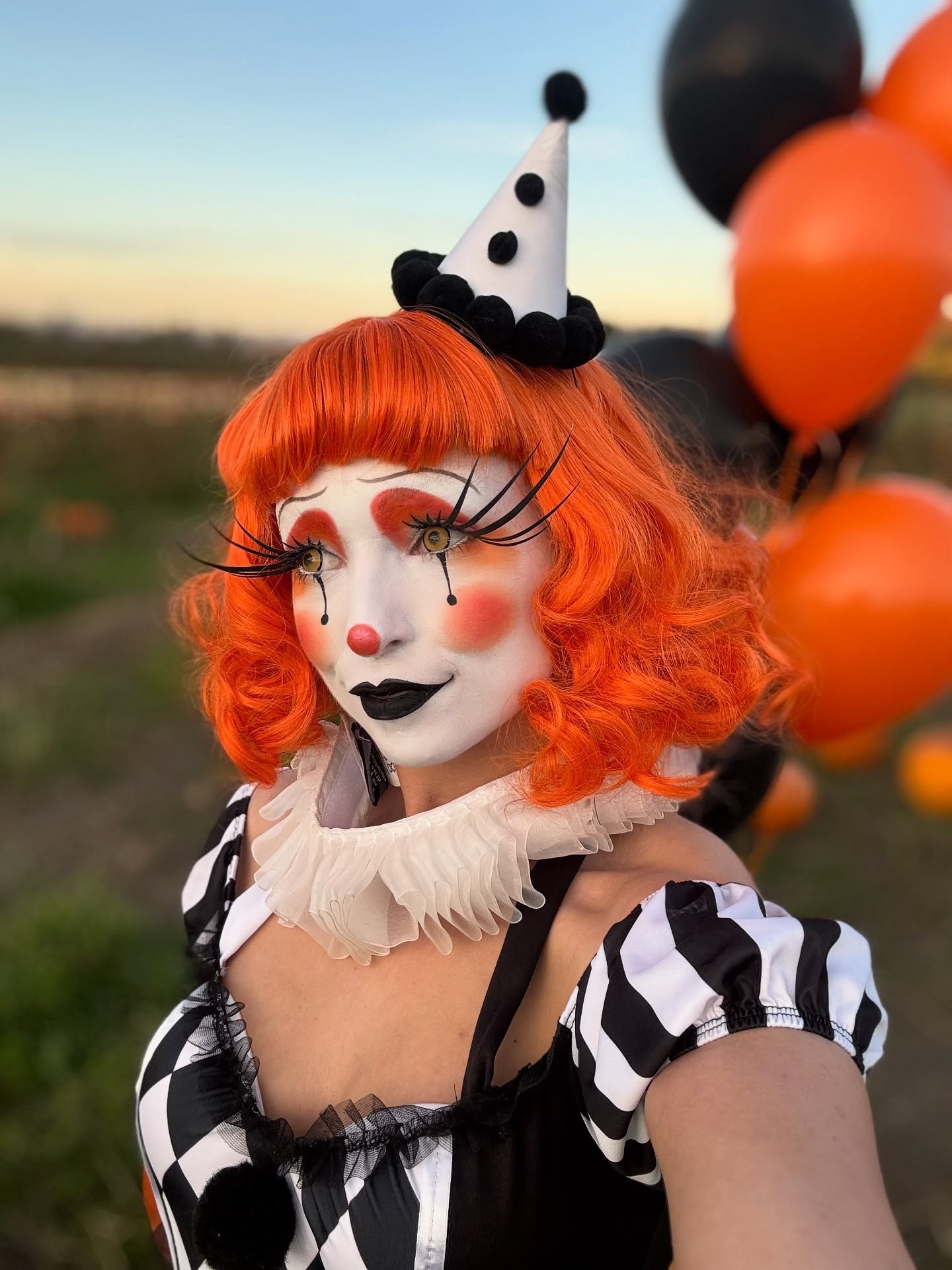 Vibrant Orange Bob With Classic Clown Curls
