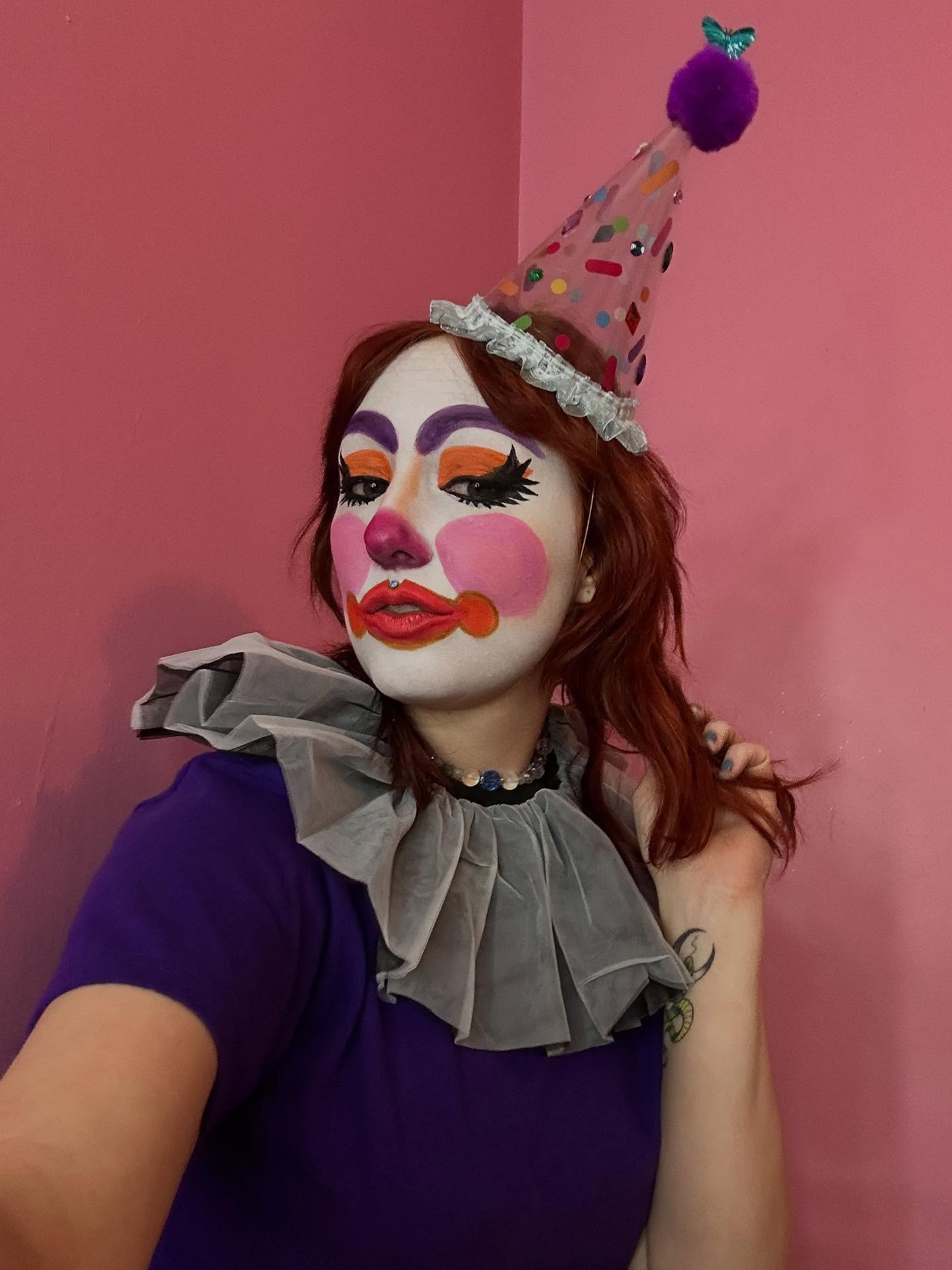 Crimson Curl Clown Costume Hair