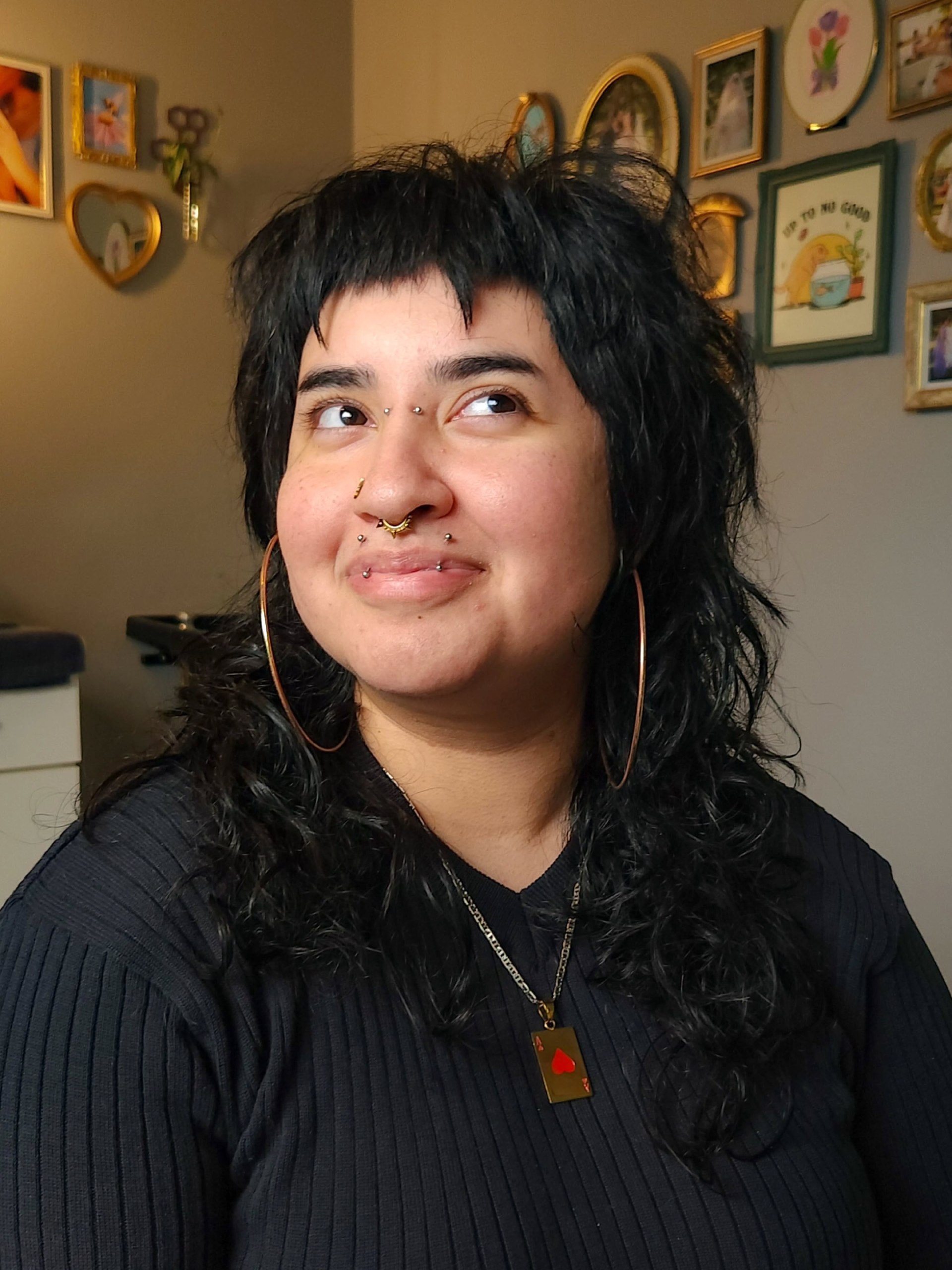 Edgy Dark Mullet With Choppy Bangs