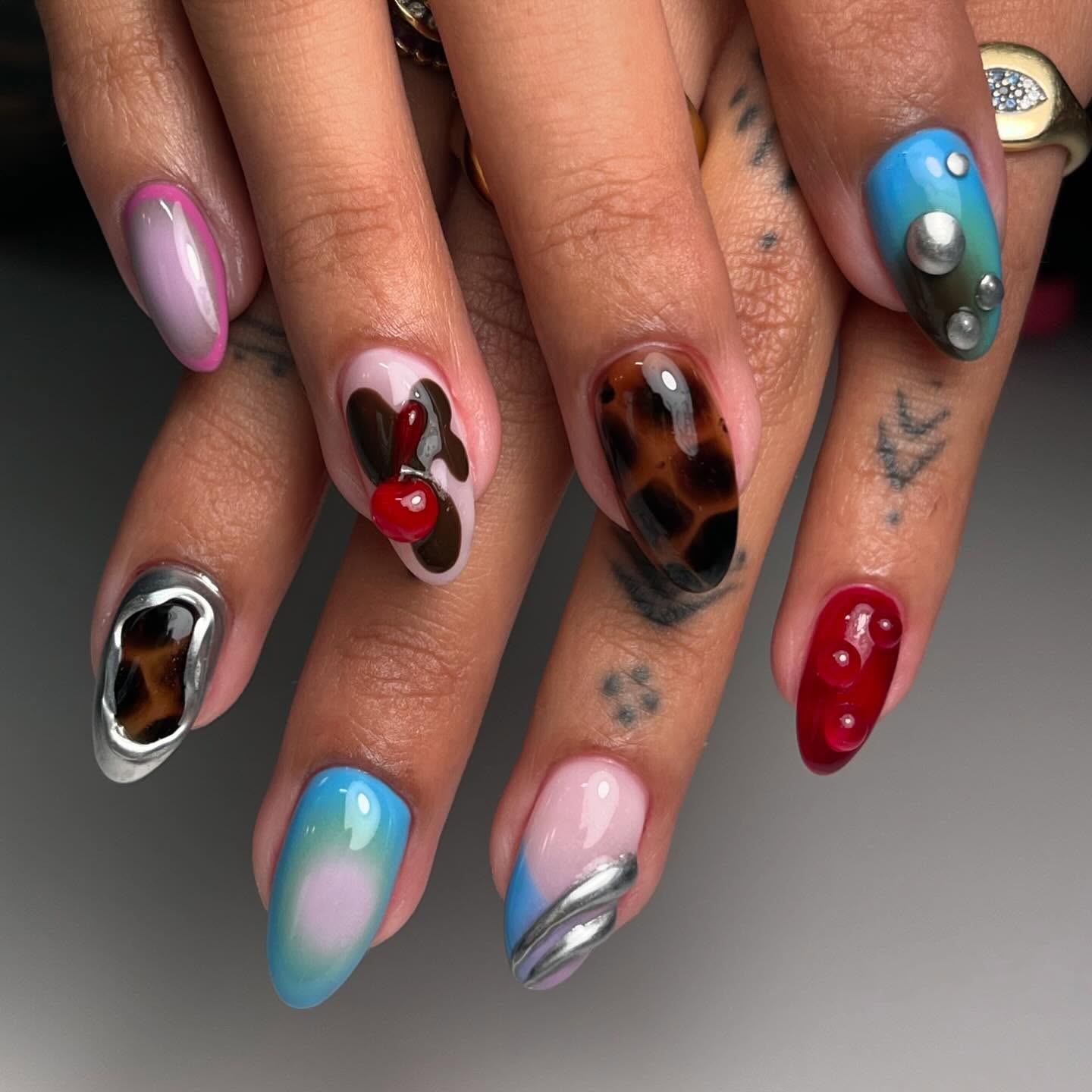 Avant-Garde Chrome & 3D Cherry Charms