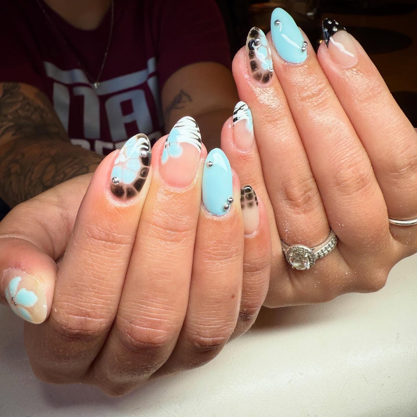 Ocean Ombre With Rhinestone Accents