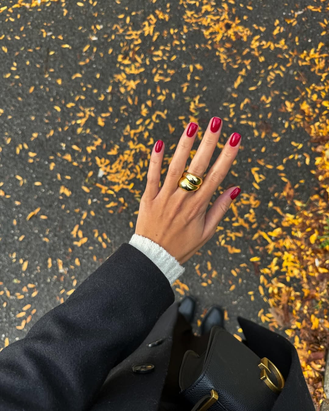 Classic Red Glossy Medium Square Nails