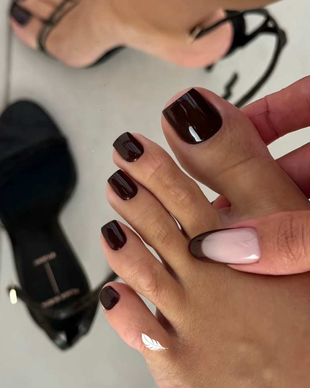 Deep Espresso French Toe Pedicure